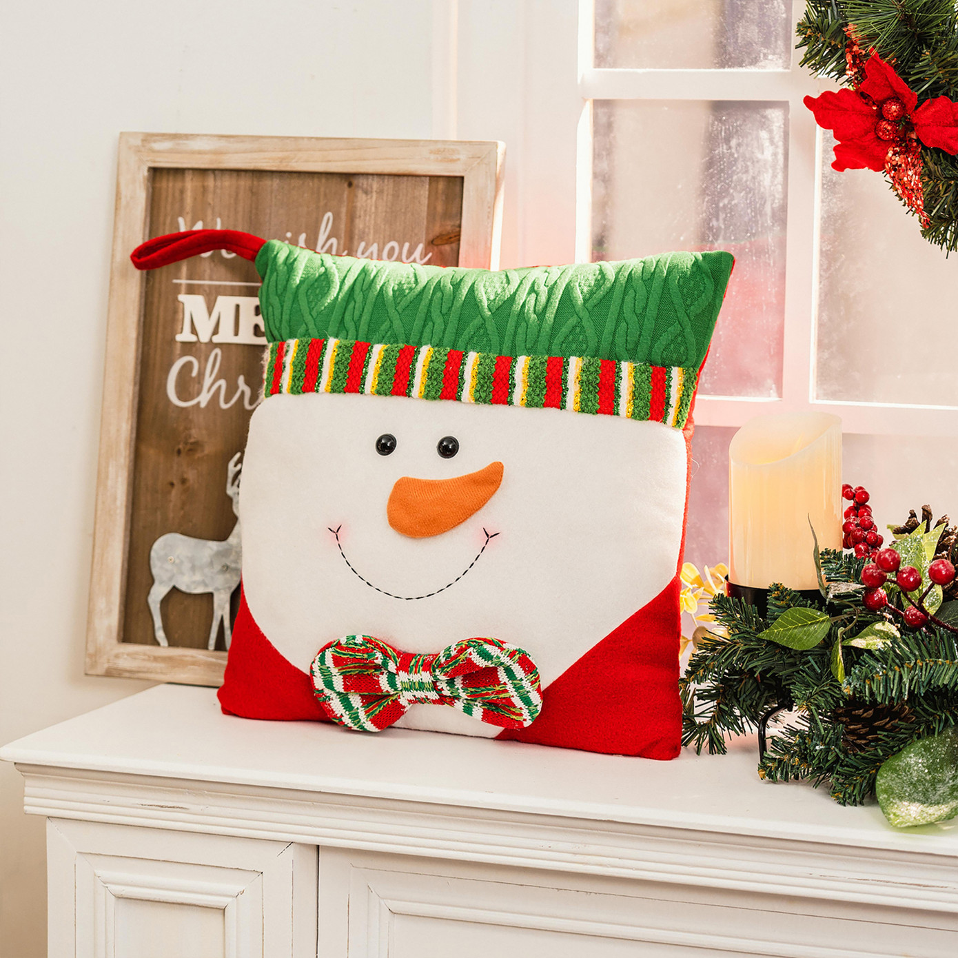 Karaca Home Snowman Decorative Pillow