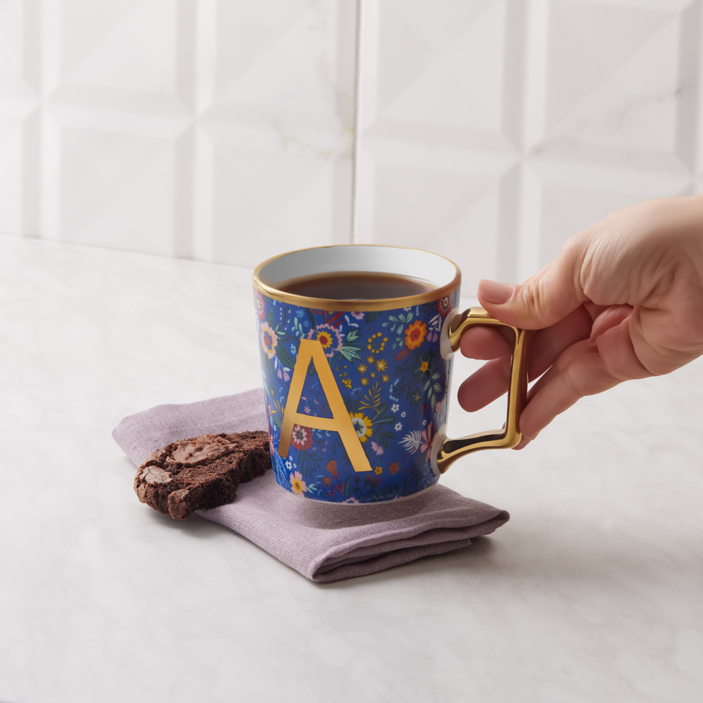 Karaca Flower A Letter Mug 350 Ml