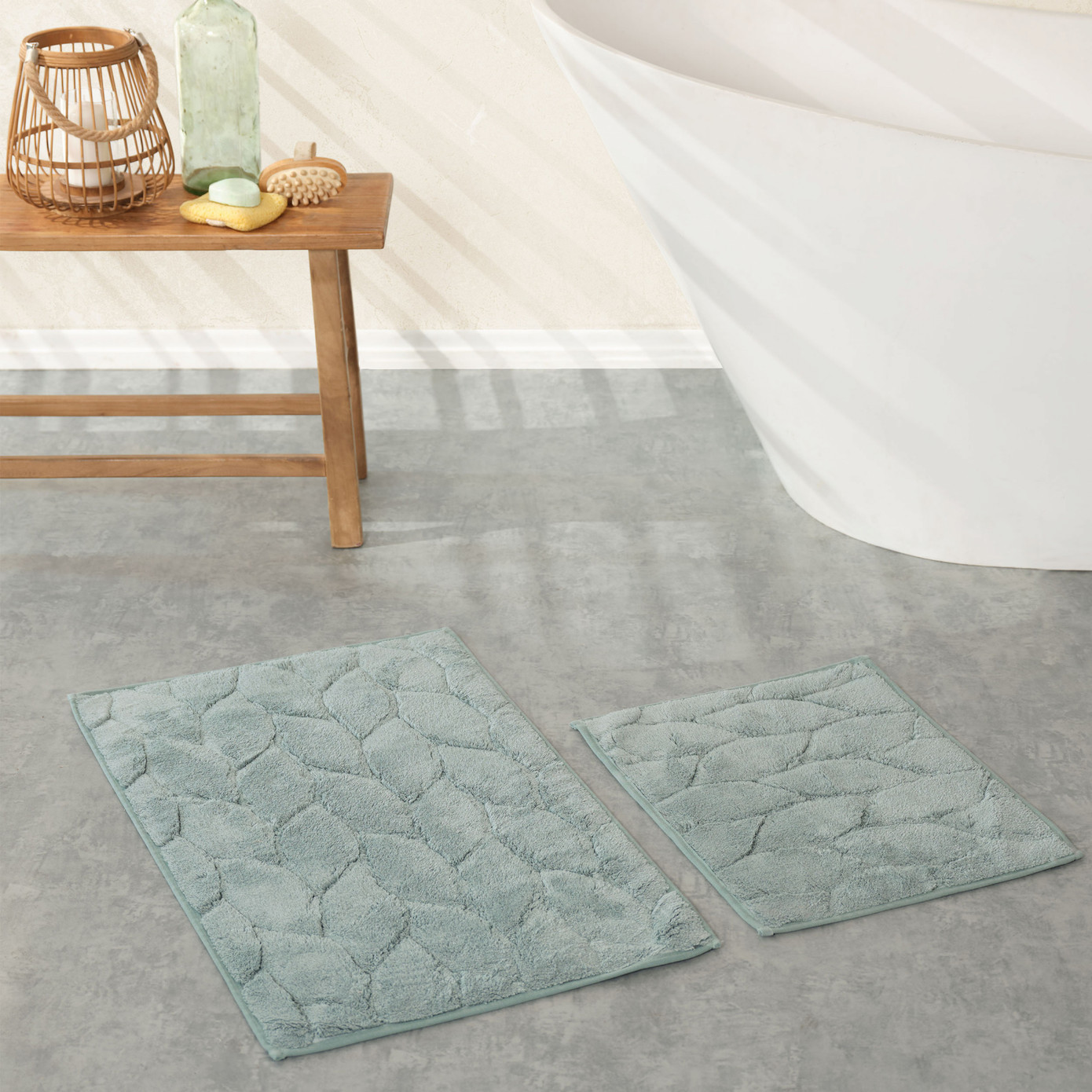 Karaca Home Elegant Mint Doormat Set 50x80 Cm 50x40 Cm