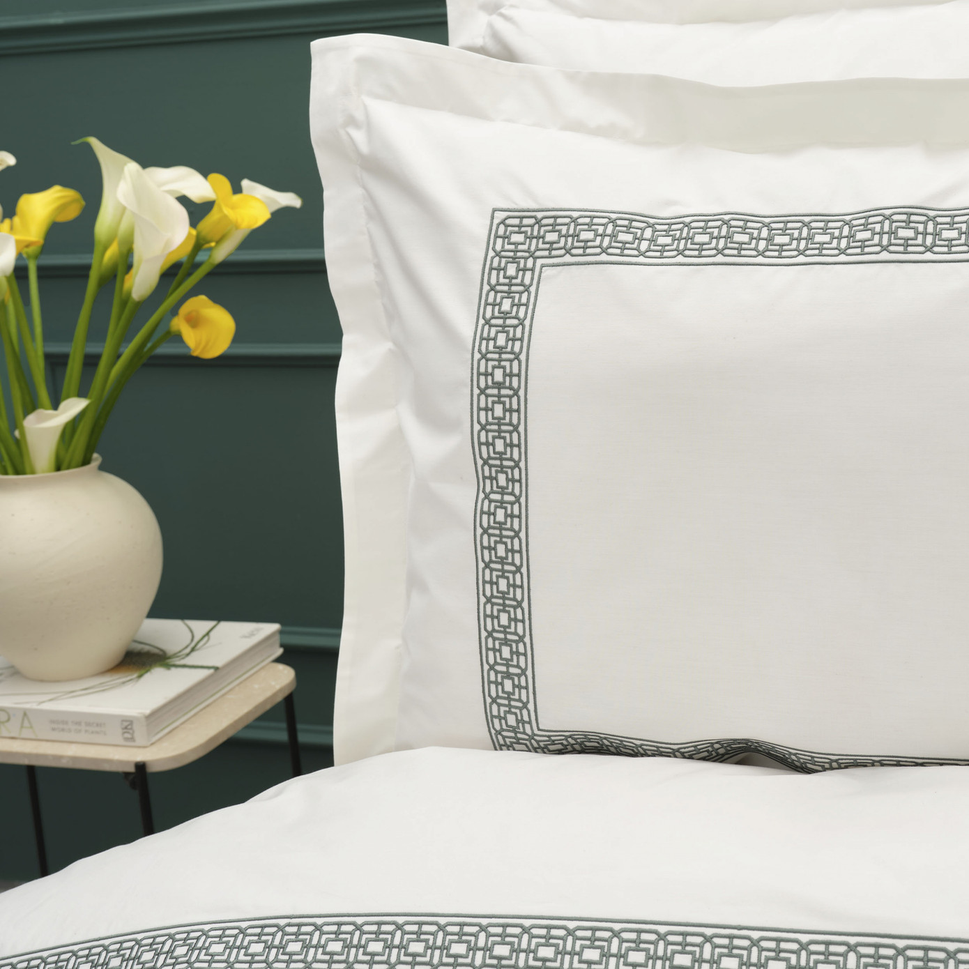 Karaca Home White Collection Sierra Double Percale Duvet Cover Set