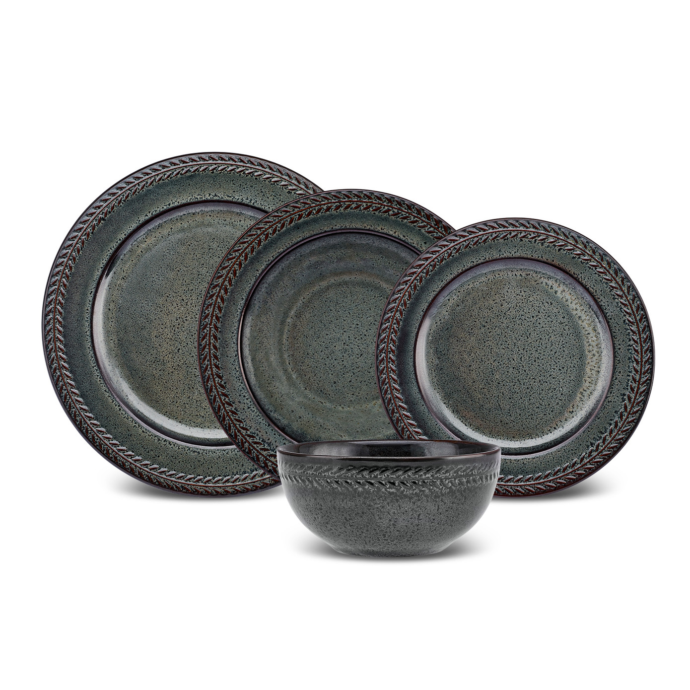 Karaca Başak Reactive Stoneware 24-Piece Dinnerware Set For 6 Persons