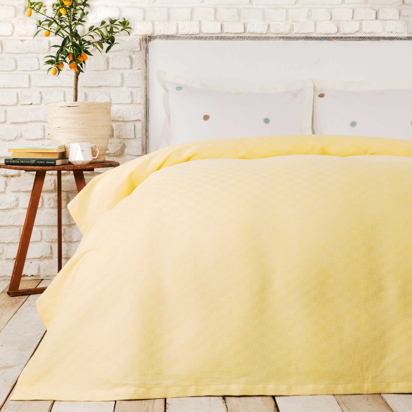 Karaca Home Boni Yellow 100% Cotton Double Pique