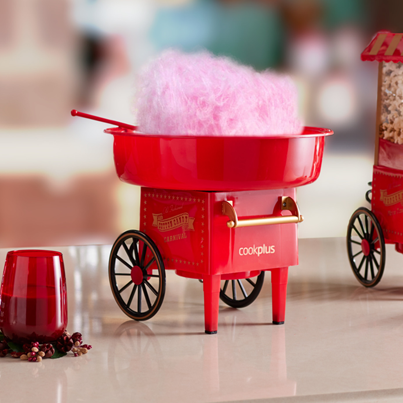 Cookplus Kitchen Lover Red Cotton Candy Machine