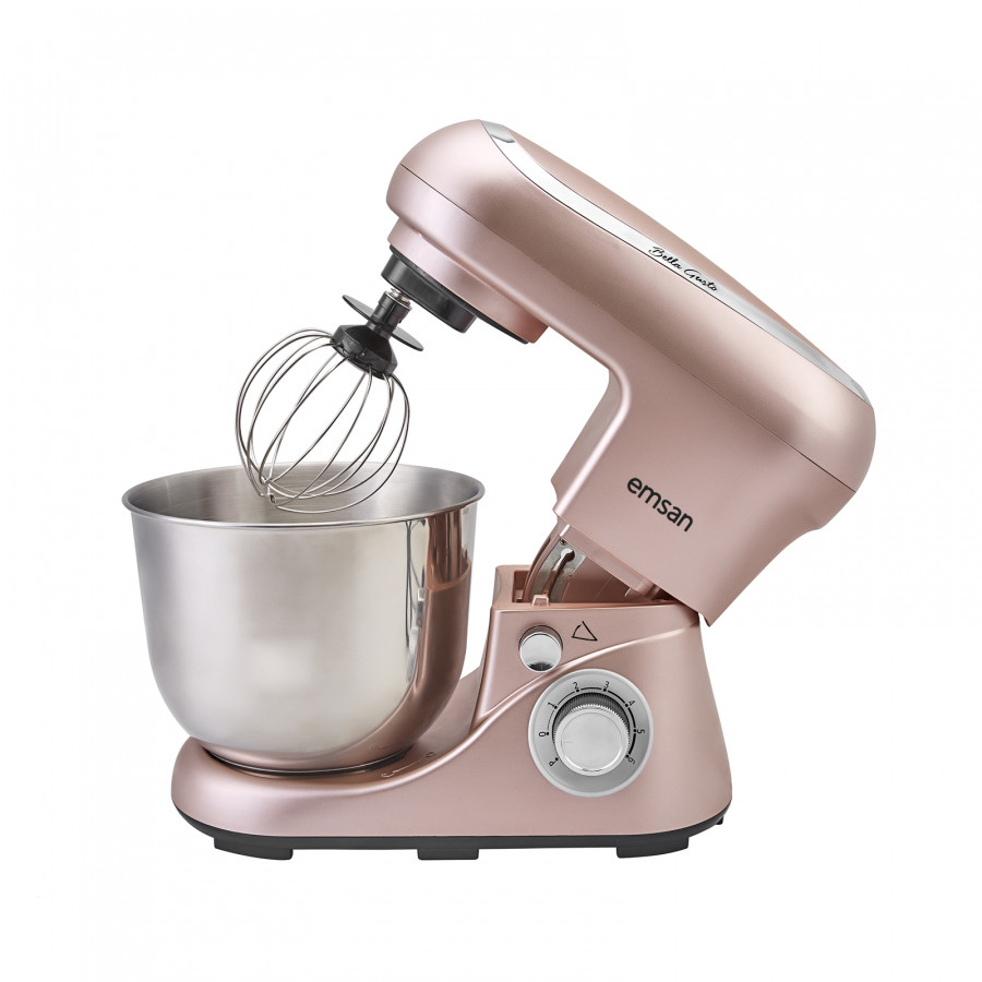 Emsan Bella Gusto Golden Pink Stand Mixer Kitchen Chef 1300W 5 Lt