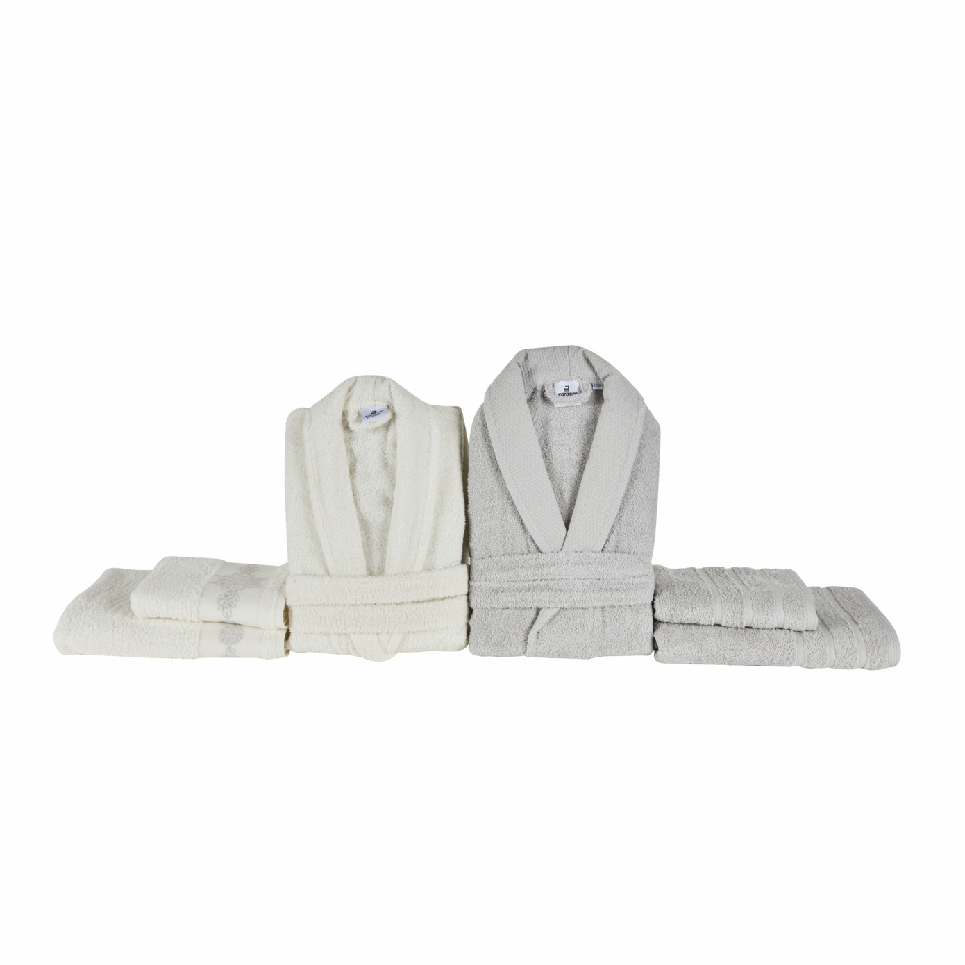 Karaca Home Cecilia Family Bathroom Set White Gray