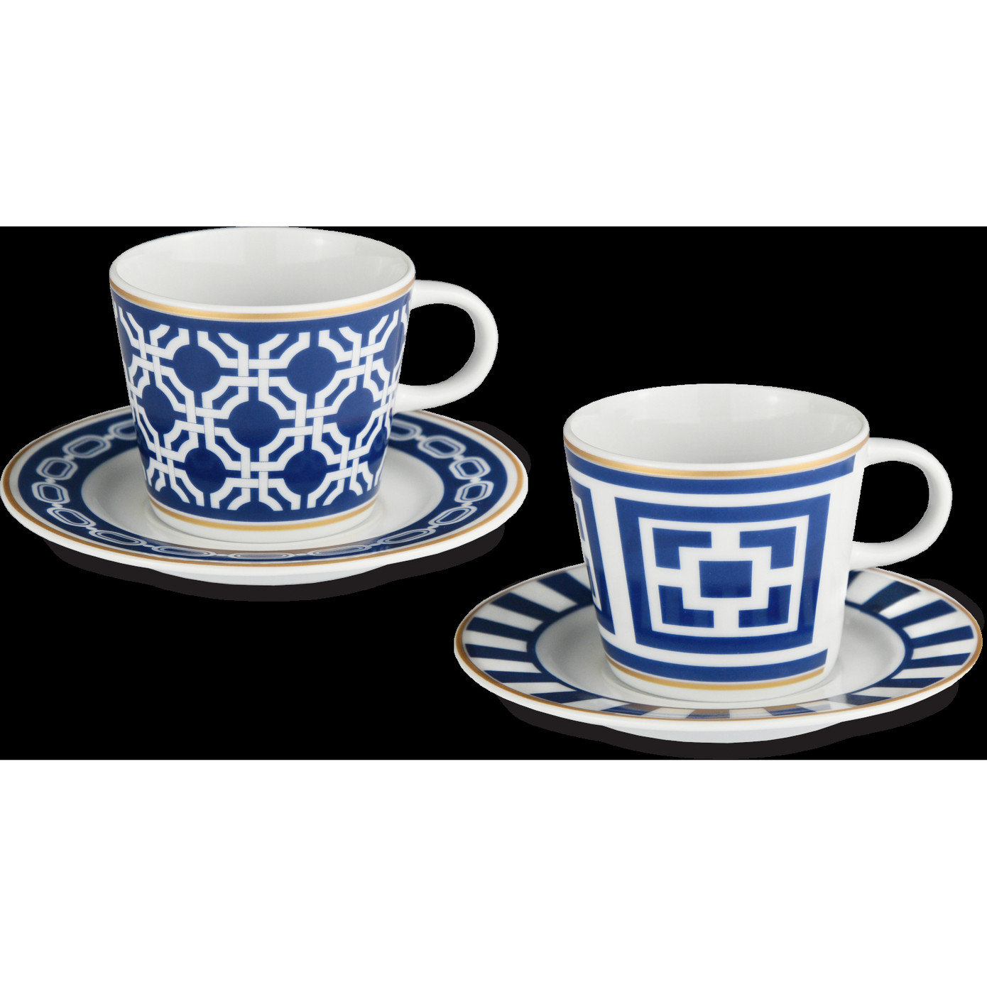 Baci Milano Infinity 2 Person Porcelain Coffee Cup Set