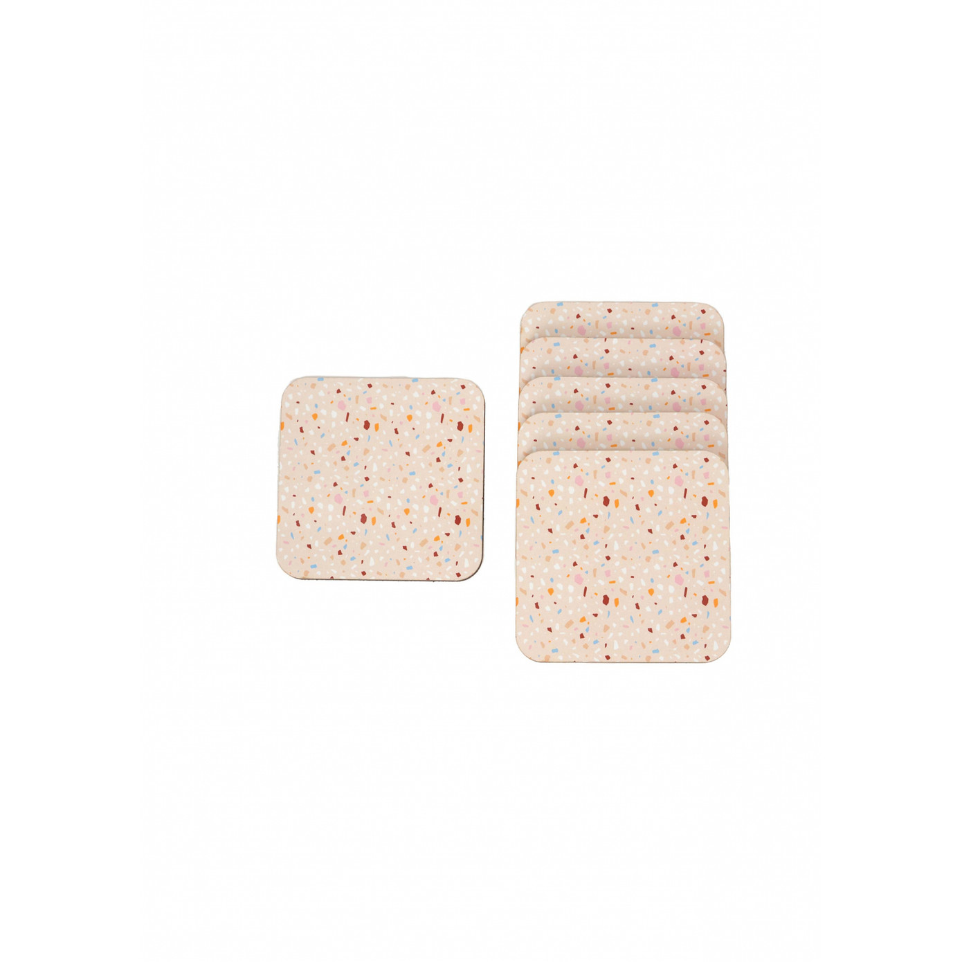 Karaca Home Terrazzo 6 Pcs Beige Coaster