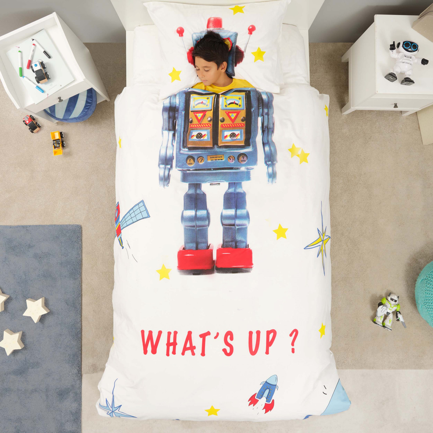 Karaca Home Young Robot 100% Cotton Single Duvet Cover Set