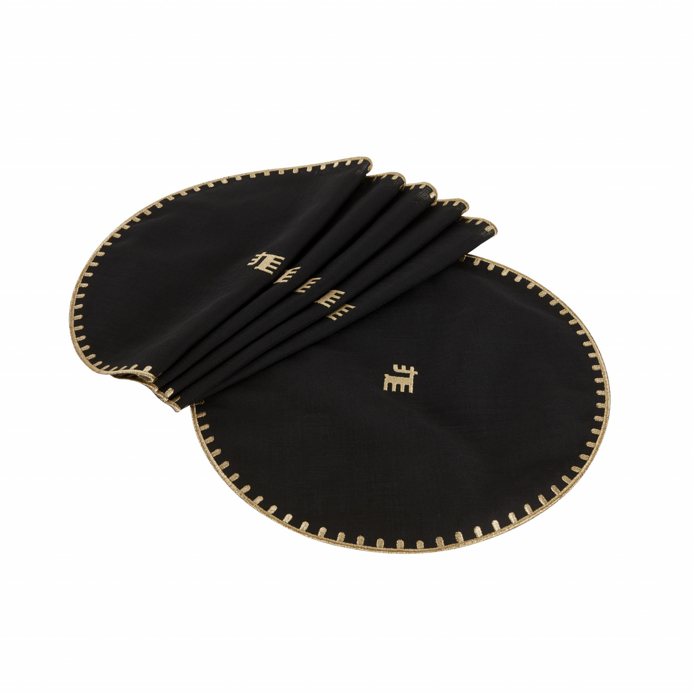 Karaca Home 50th Anniversary Round Placemat Black Gold