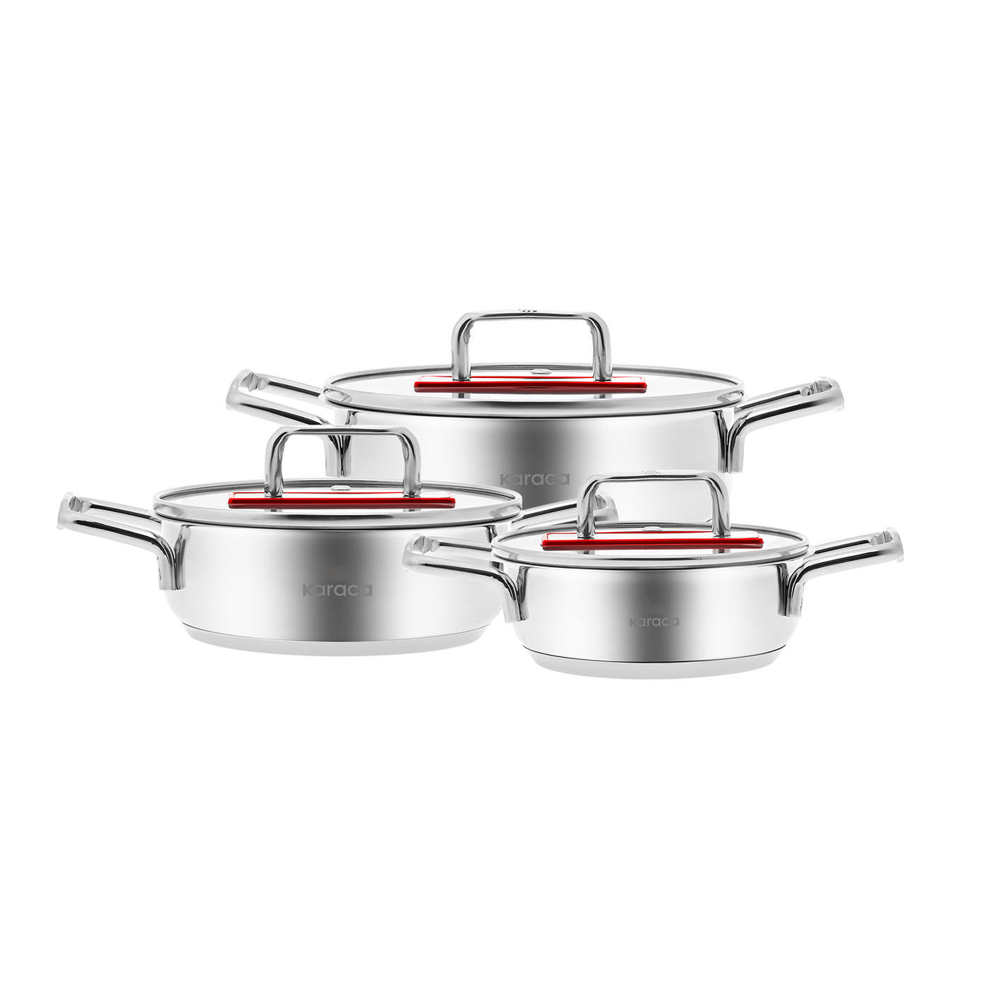 Karaca Arya 6 Pieces Steel Plate Set Red