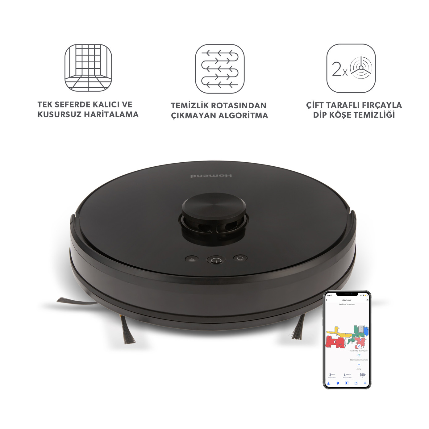 Homend Alex Laser 1282H Smart Robot Vacuum Cleaner With Mop And Mapping 2023 Model