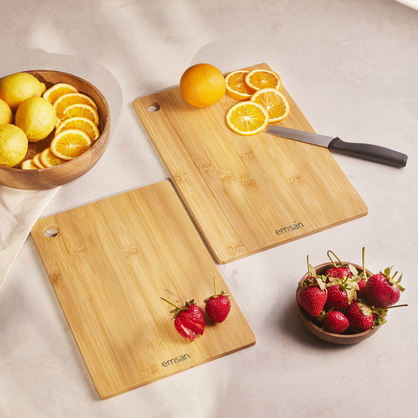 Emsan Bamboo Master Chop 2 Piece Cutting Board