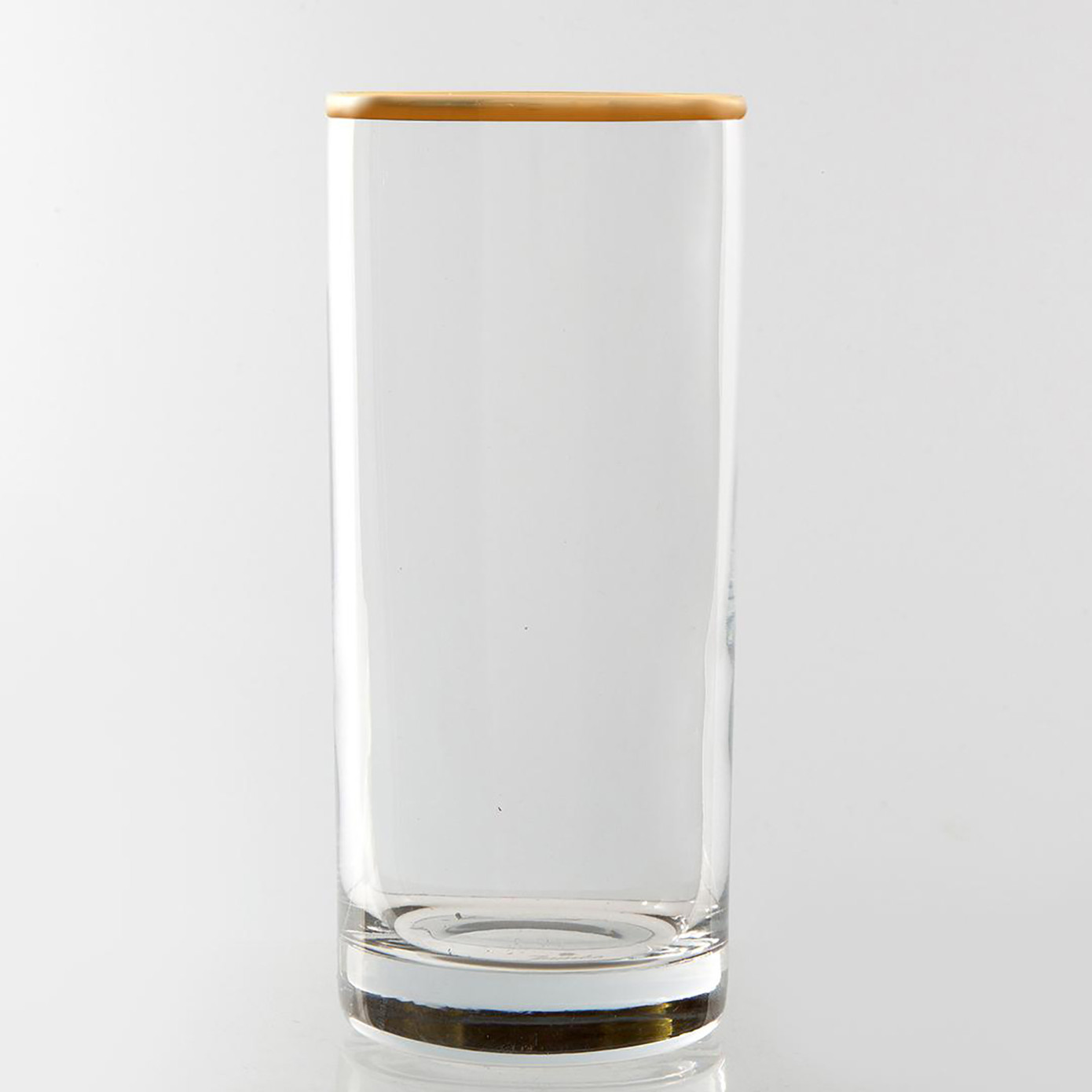 Jumbo New Ronat Set Of 6 Soft Drink Glasses With Gold Rim