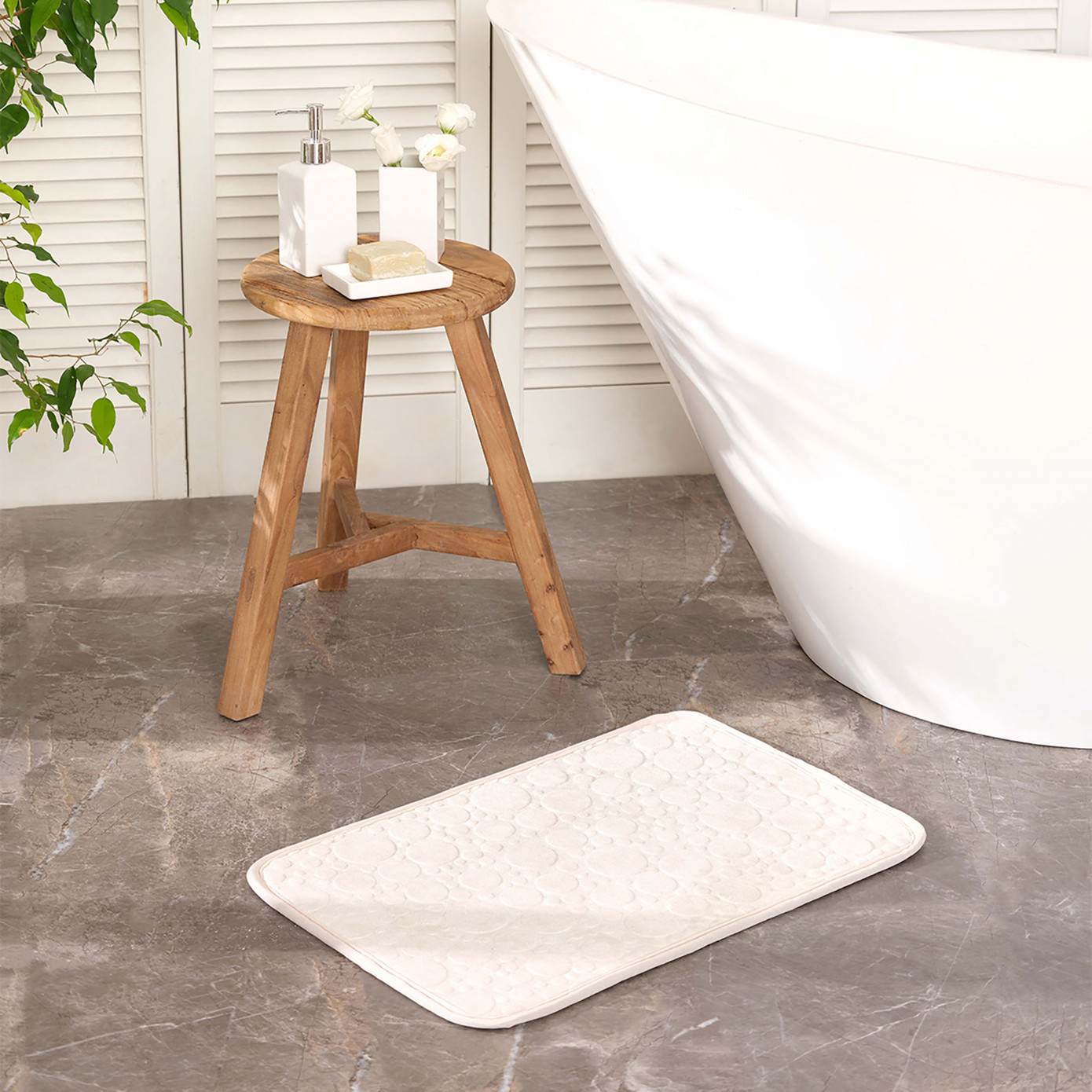 Sarah Anderson Pam Ecru Bath Mat 40x60 Cm