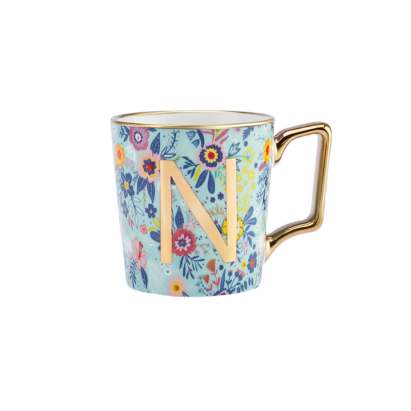 Karaca Flower Mug With Letter N 350 Ml