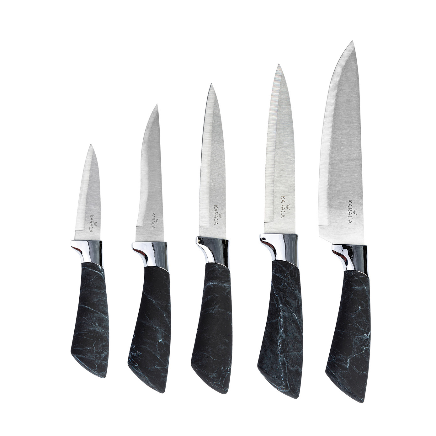 Karaca Black Marble 6 Piece Knife Set