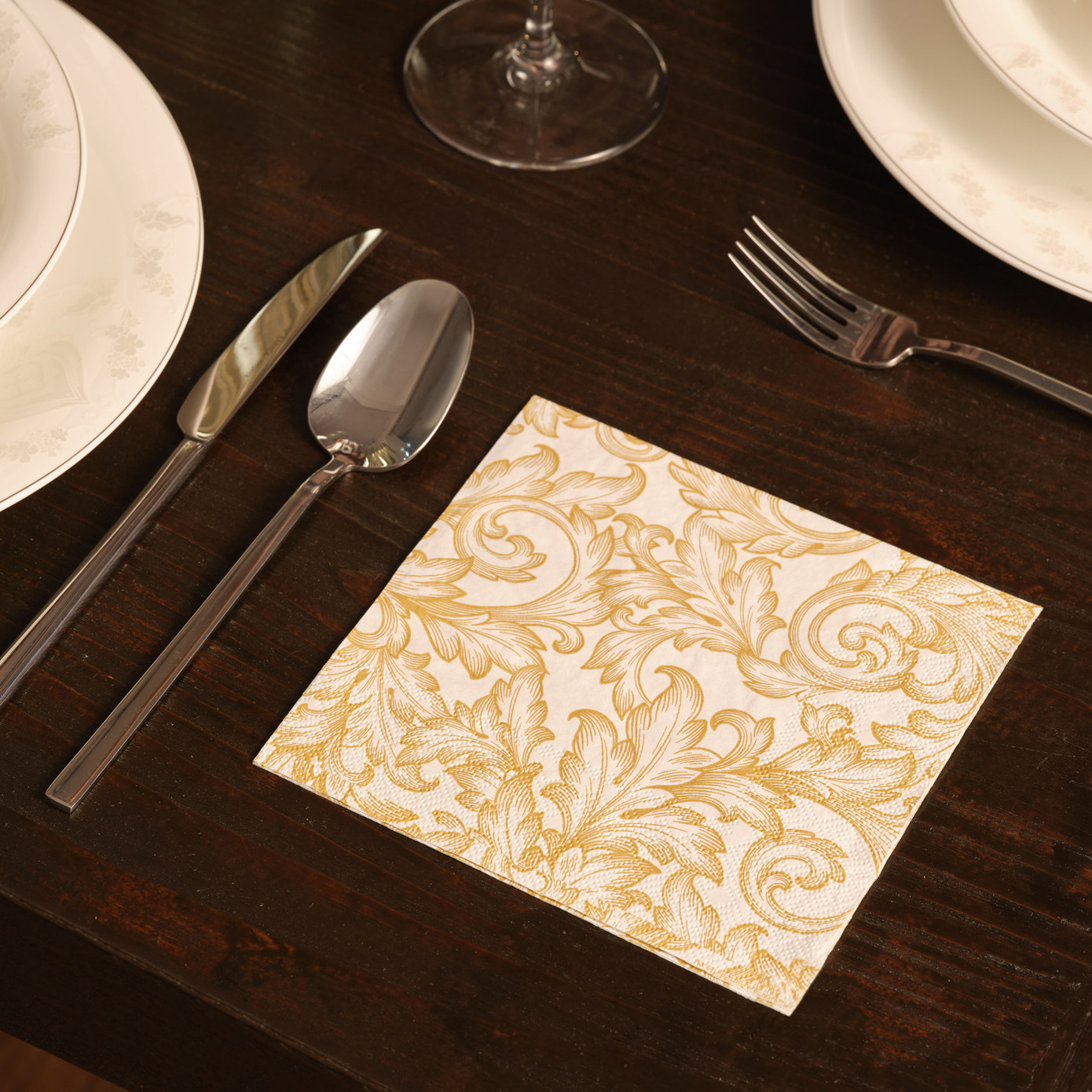 Karaca Home New Year Baroque Gold-White 20 Pcs Paper Napkin