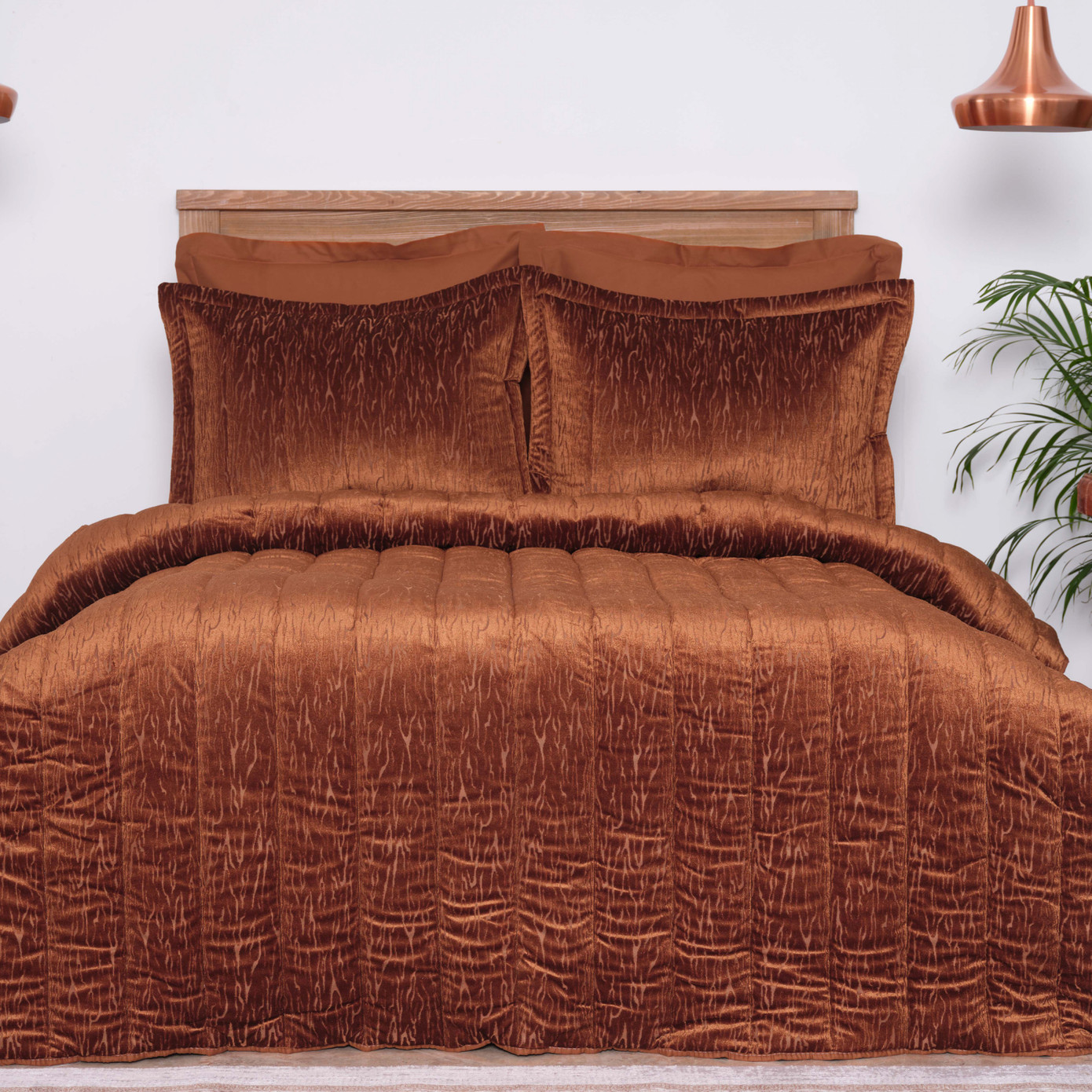 Karaca Home Alba Cinnamon 6 Pcs Private Double Comfort Set