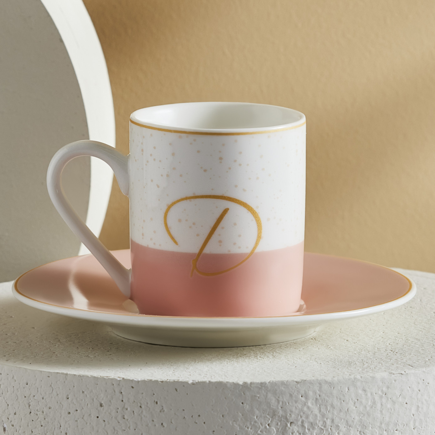 Karaca Letter D Single Porcelain Coffee Cup 100 Ml