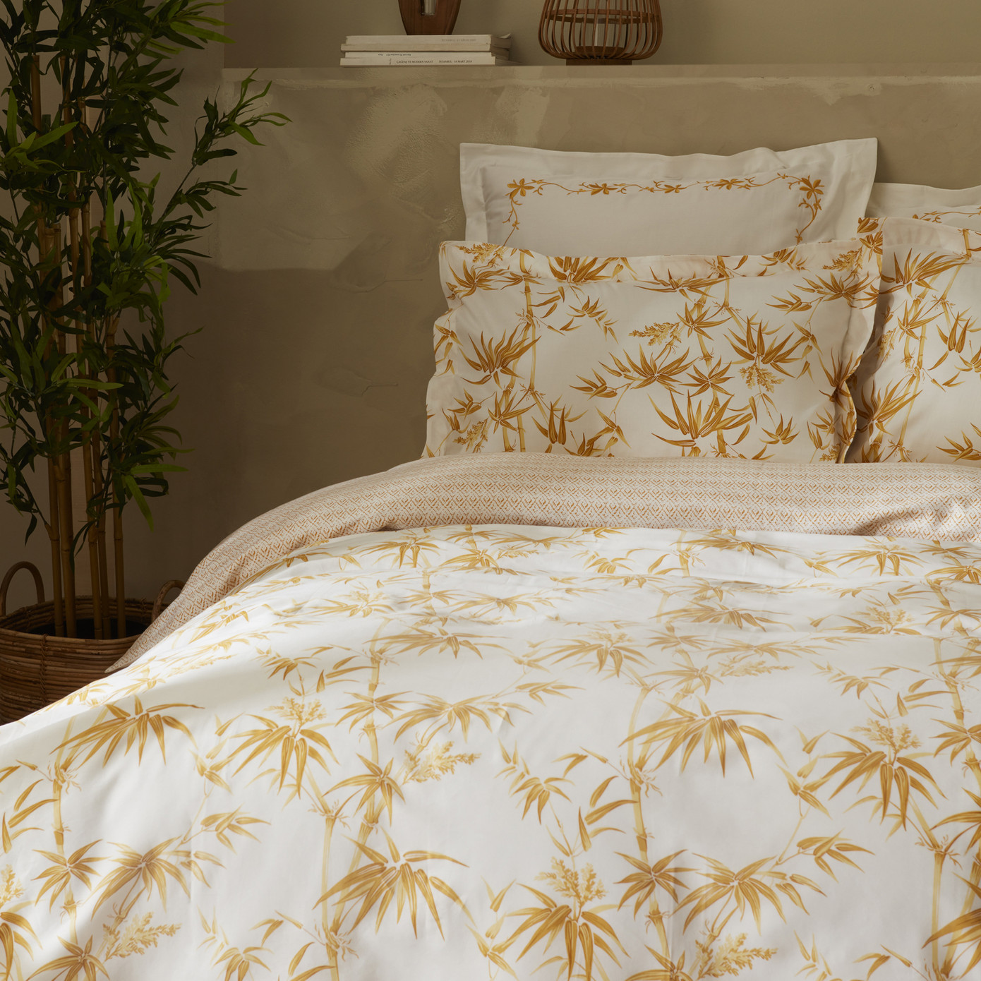 Karaca Home Doğasever Grove Bamboo Double 100% Cotton Duvet Cover Set Yellow