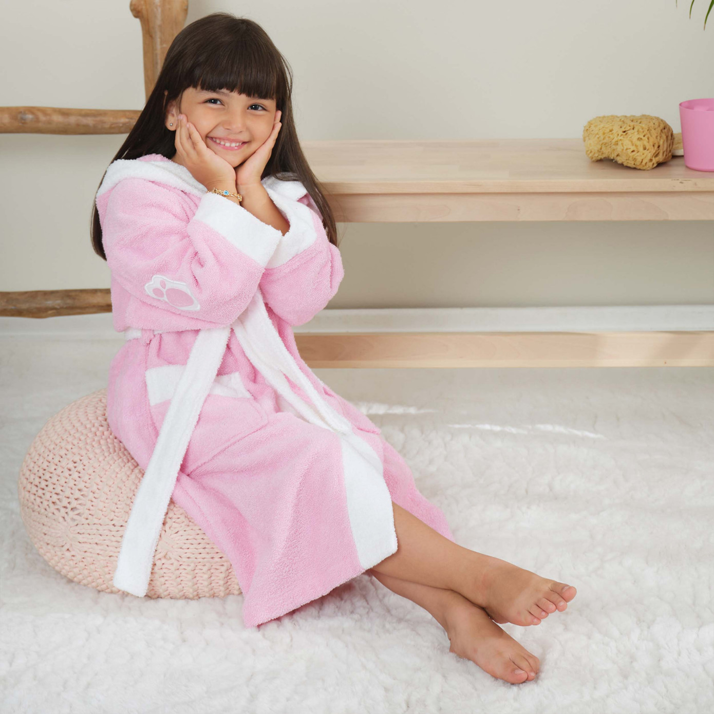 Karaca Home Young Rabbit 100% Cotton Baby Bathrobe 6-8 Years