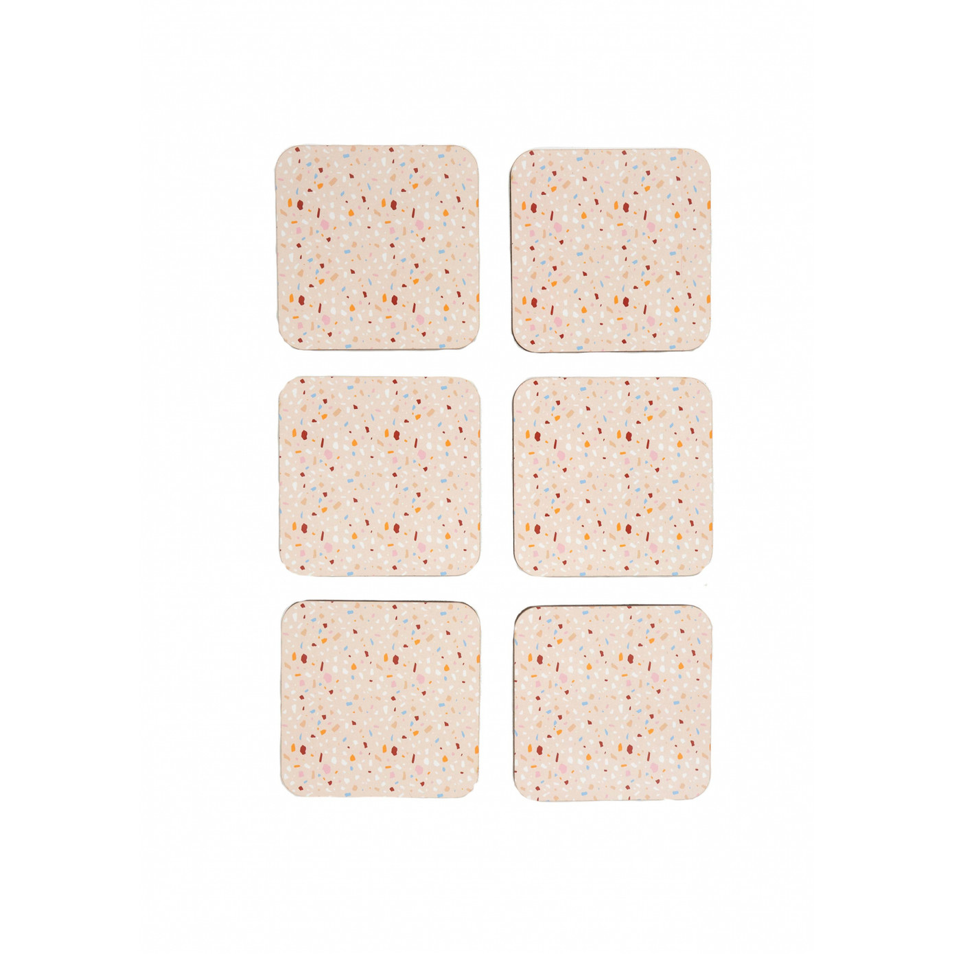 Karaca Home Terrazzo 6 Pcs Beige Coaster