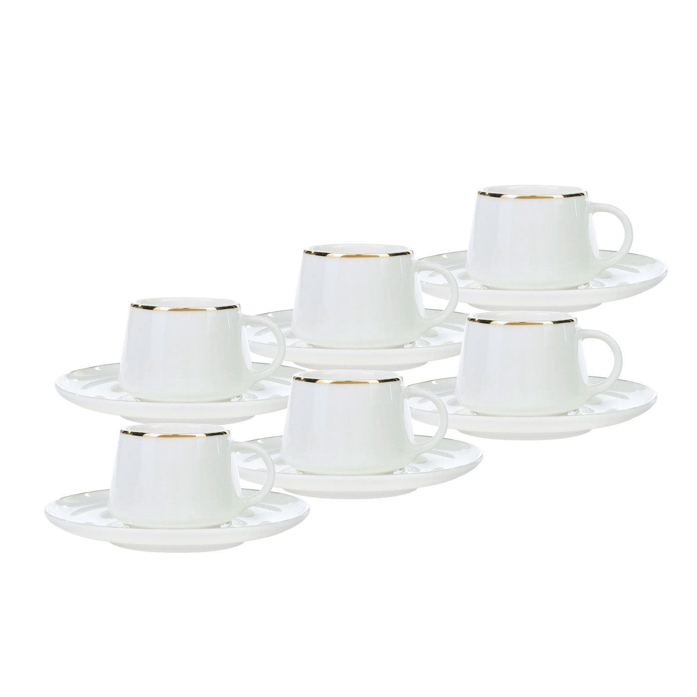 Emsan Bianca Set Of 6 Coffee Cups 80 Ml