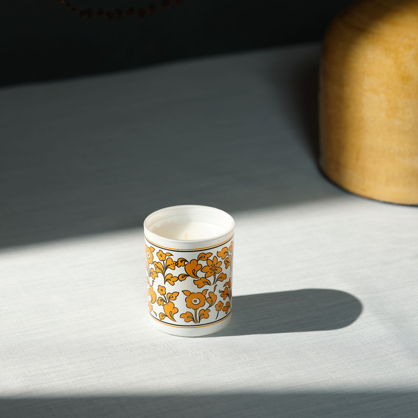 Karaca Home Paye Seljuk Series Yellow Glass Candle