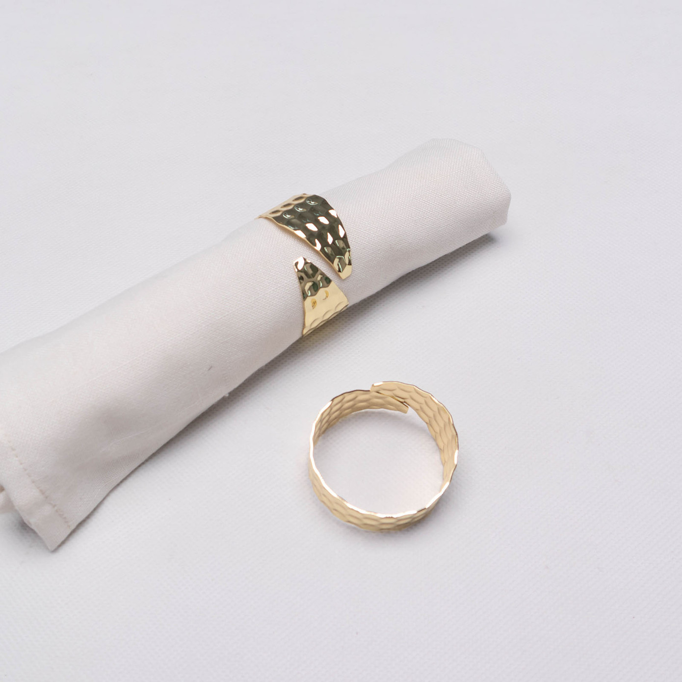 Karaca Home Hammered Gold 2 Piece Napkin Ring