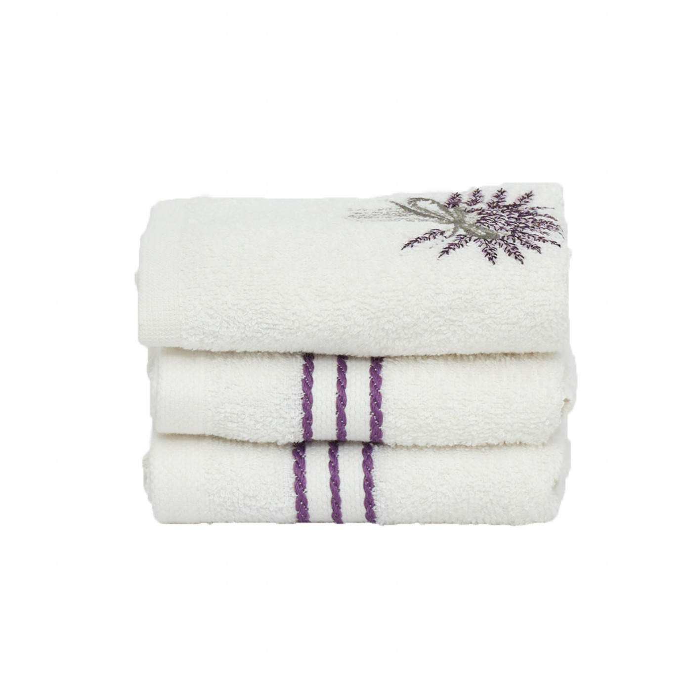 Karaca Home Lavander 100% Cotton 3 Piece Towel Set