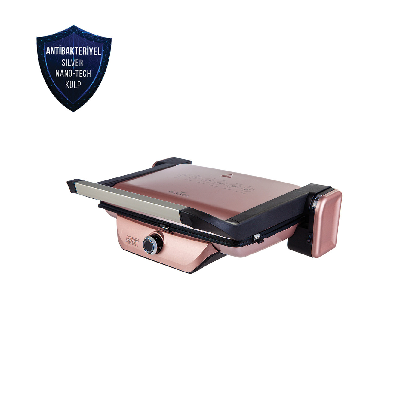 Karaca Antibacterial Gastro Diamond Grill And Toaster Rosegold