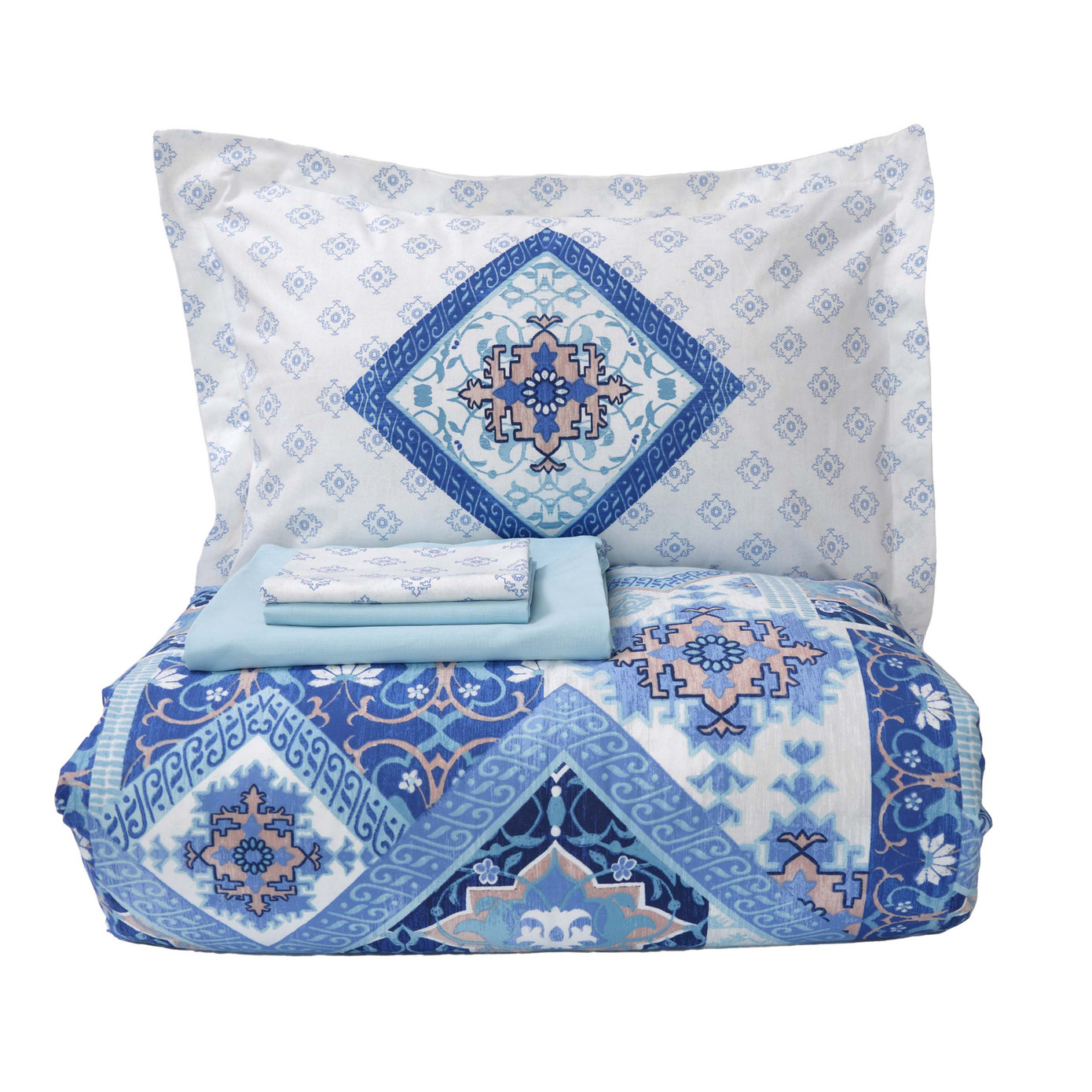 Karaca Home Alondra Blue 100% Cotton Double Duvet Cover Set