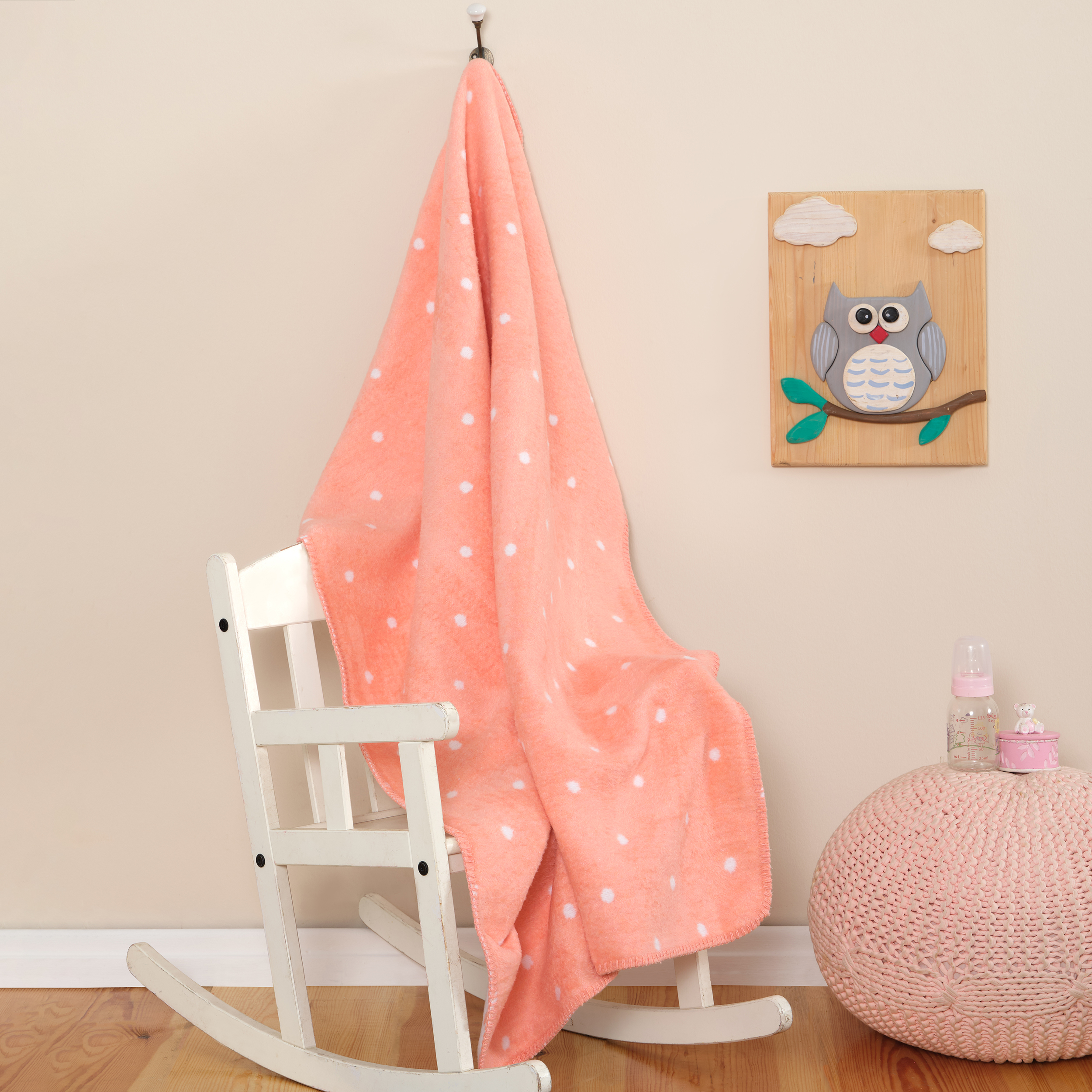 Karaca Home Point Salmon Baby Cotton Blanket