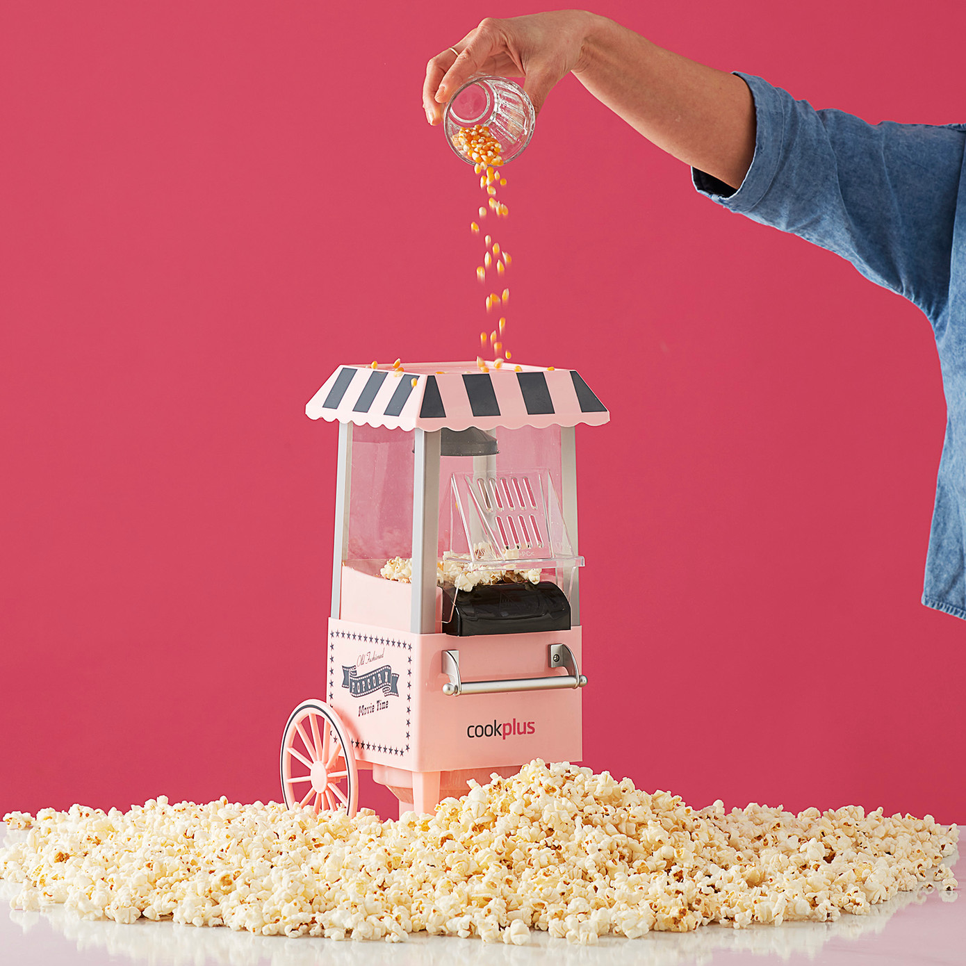 Cookplus Kitchensever Pink Popcorn Popcorn Machine