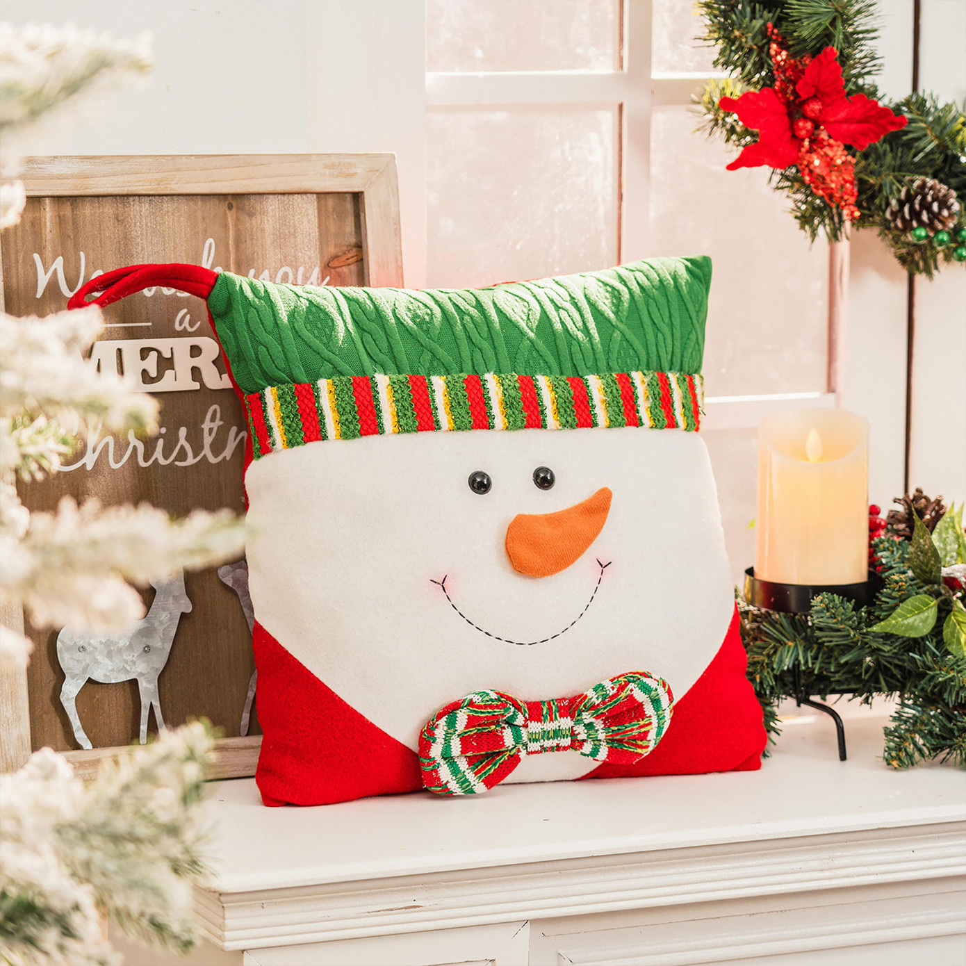 Karaca Home Snowman Decorative Pillow