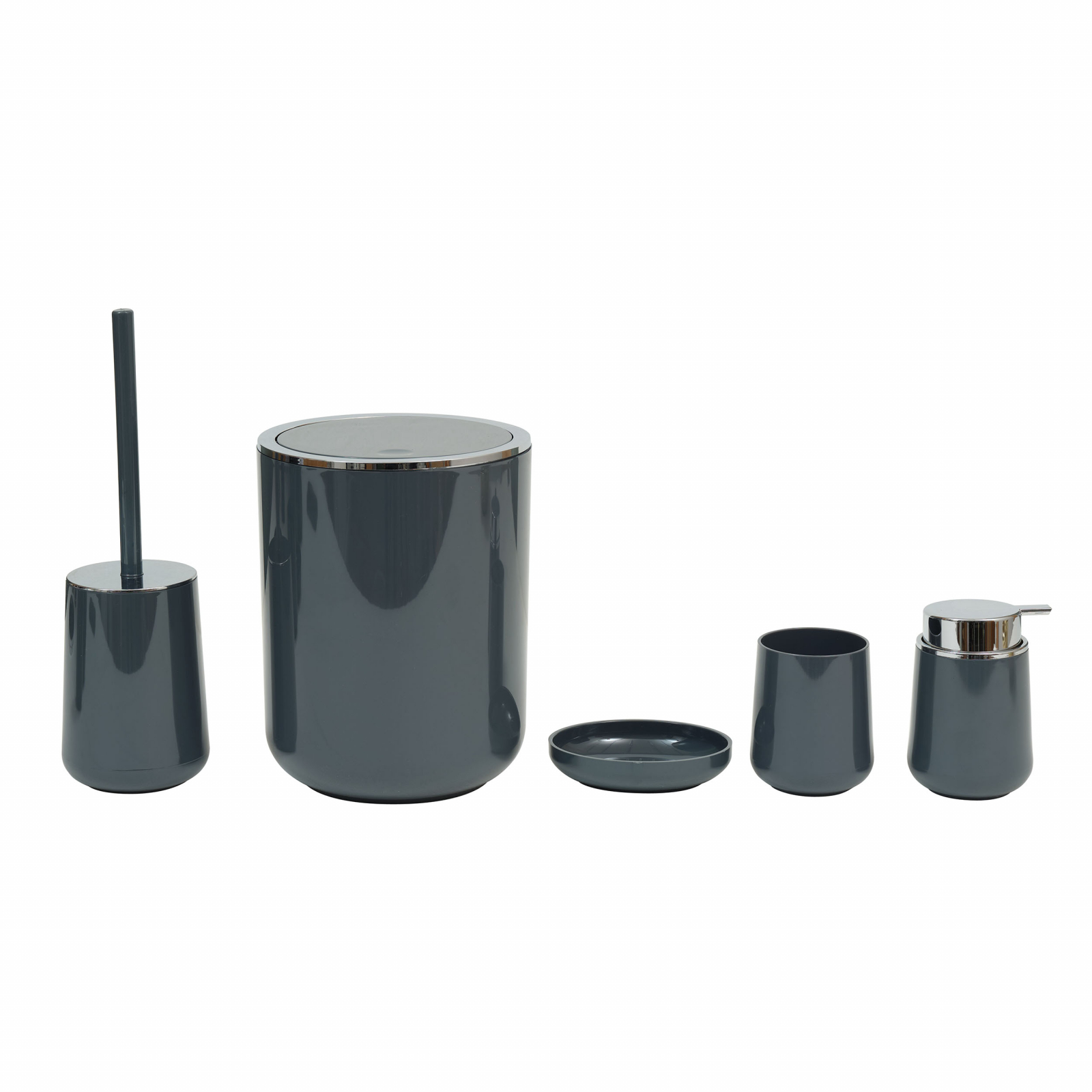 Karaca Home Pretti 5 Pcs Bathroom Set Anthracite