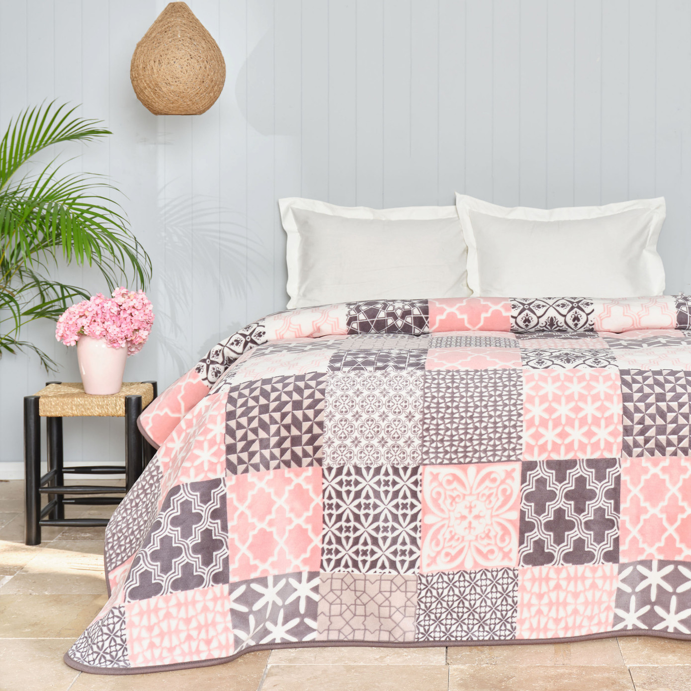 Karaca Home Calve Pink Double Spanish Blanket