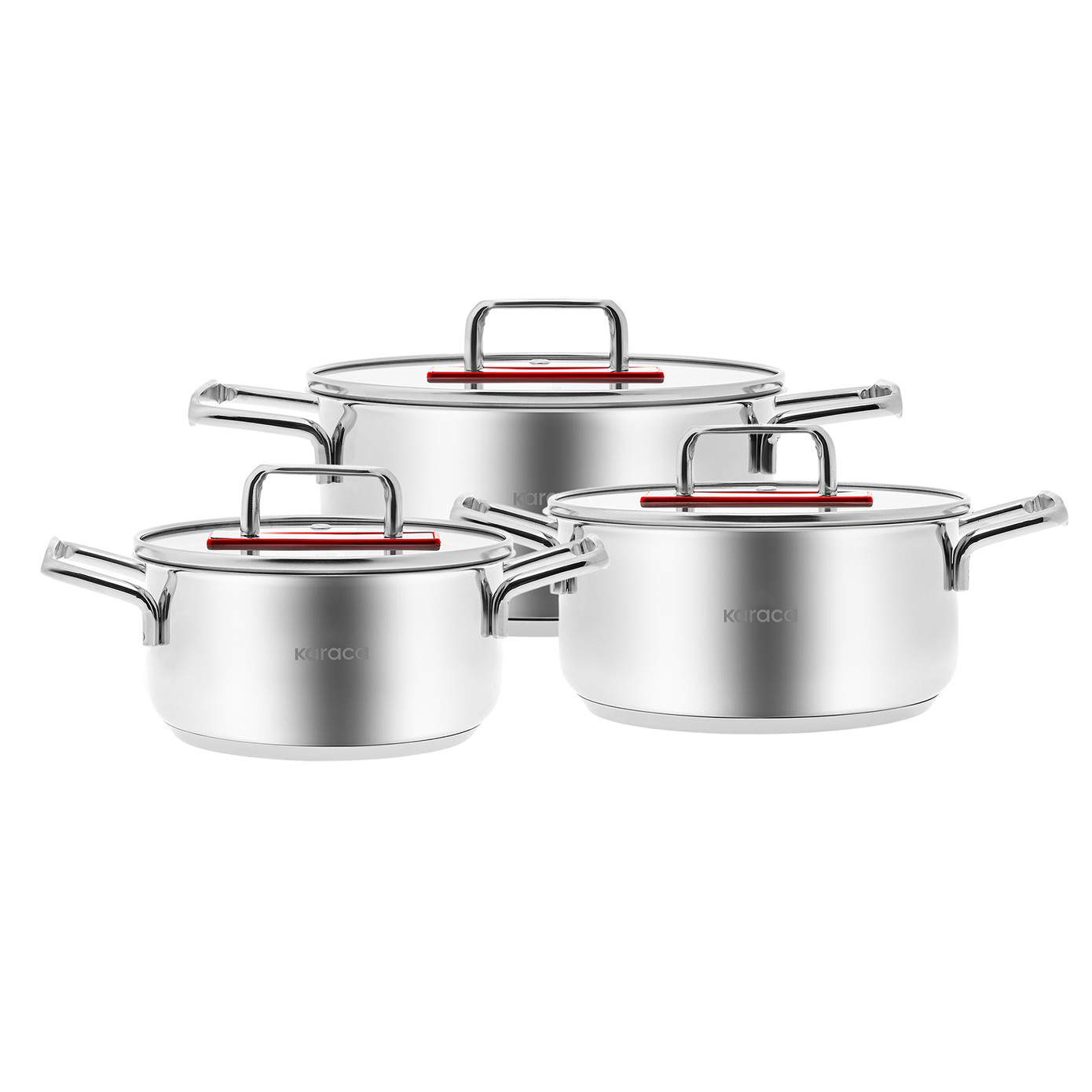 Karaca Arya 6 Piece Midi Steel Cookware Set Red