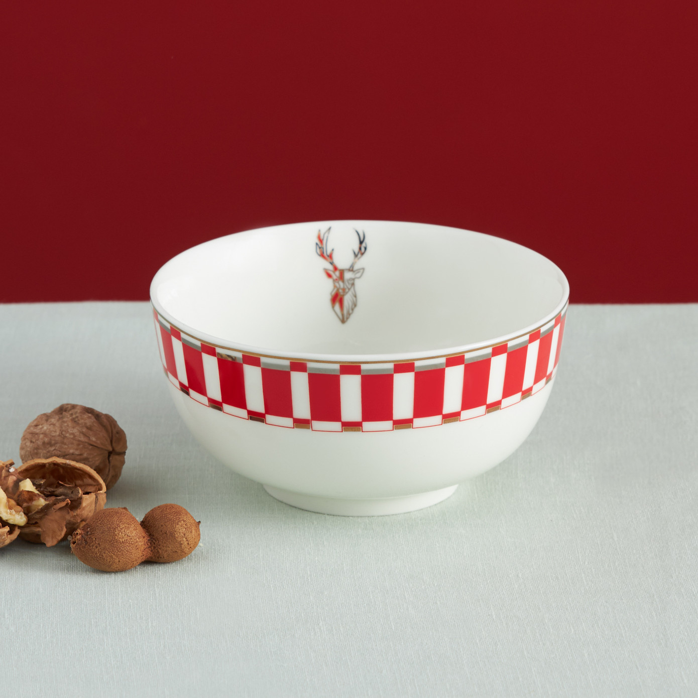 Karaca Aries Red Column Bowl 14 Cm