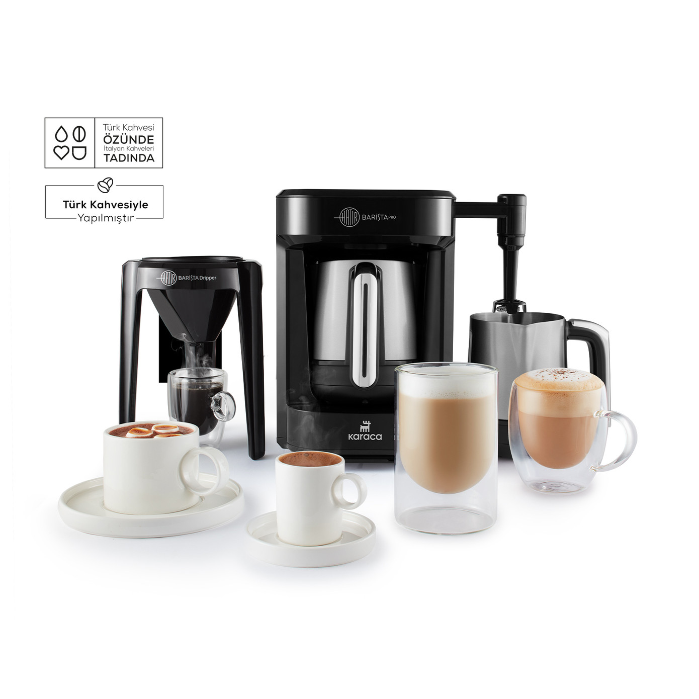 Karaca Hatır Barista Pro Talking Cappuccino And Turkish Coffee Machine Rosegold