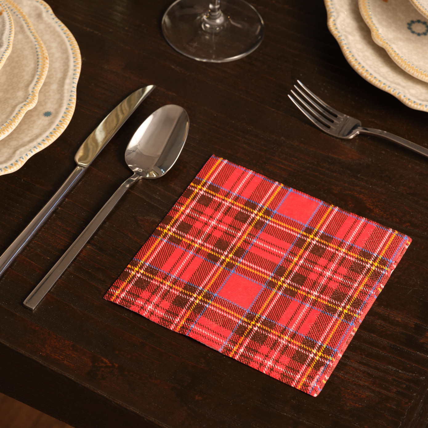 Karaca Home New Year Scottish Red Paper Napkin