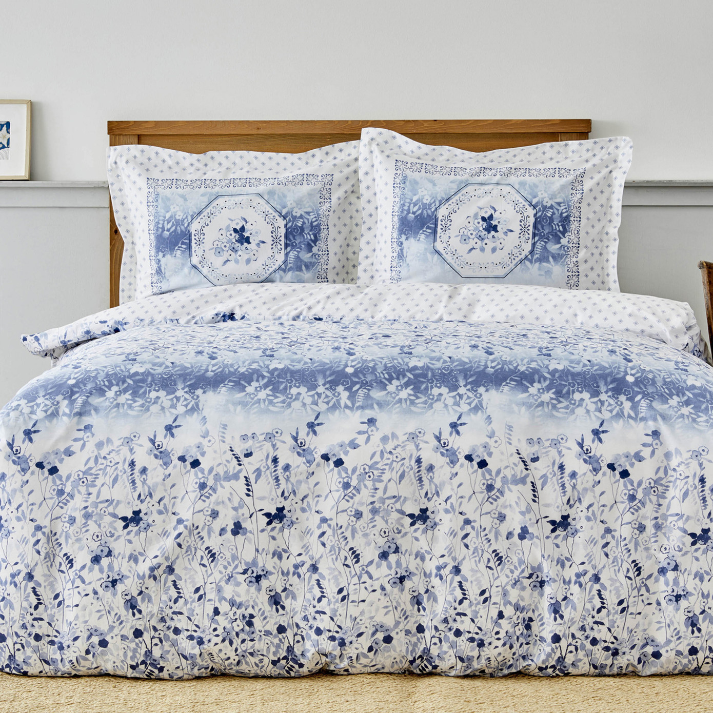 Karaca Home Amelia Blue 100% Cotton Single Pique Set