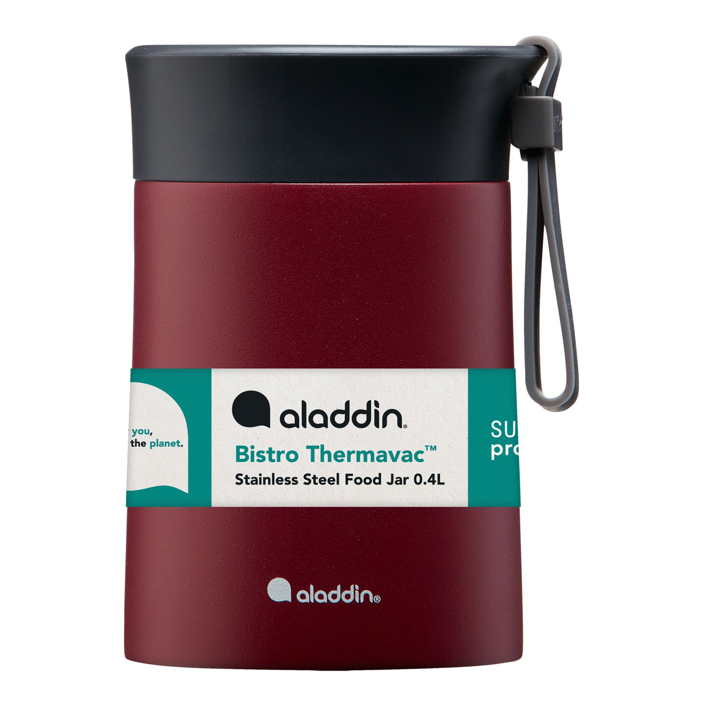 Aladdin Bistro S.Steel Food Jar Burgundy Red 0.4 Liter