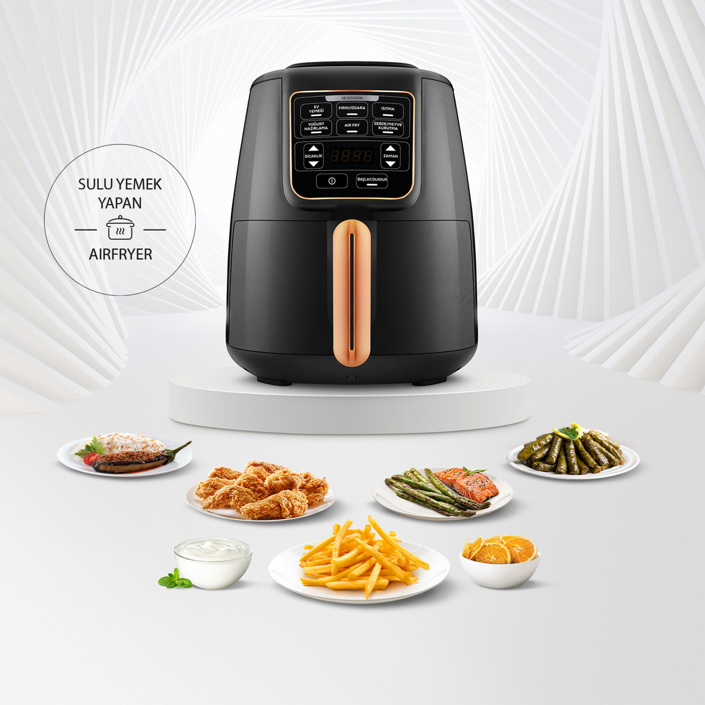 Karaca Air Pro Cook XL 2 In 1 Talking Airfryer Black Copper