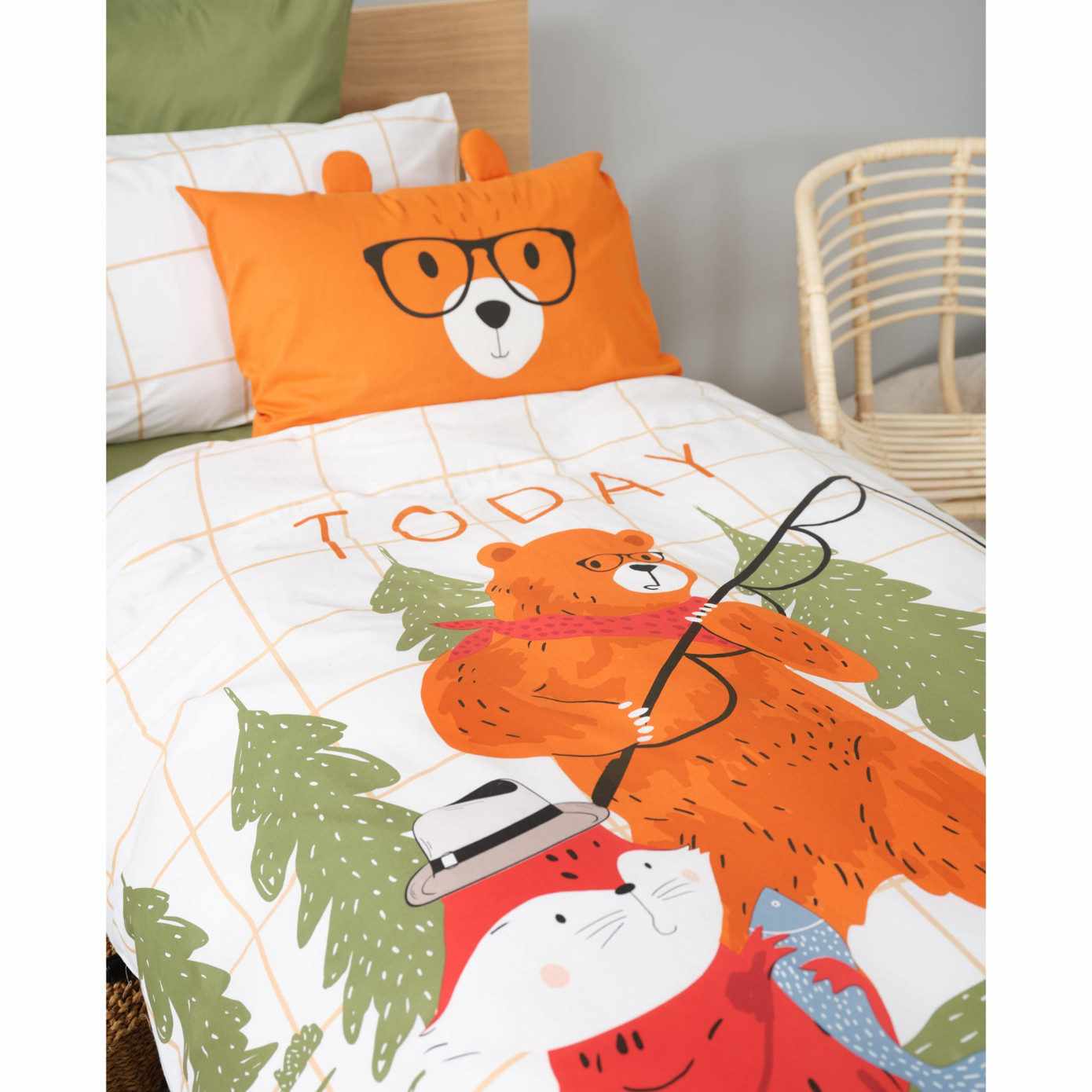 Karaca Home Young Wild Friends 100% Cotton Single Duvet Cover Set