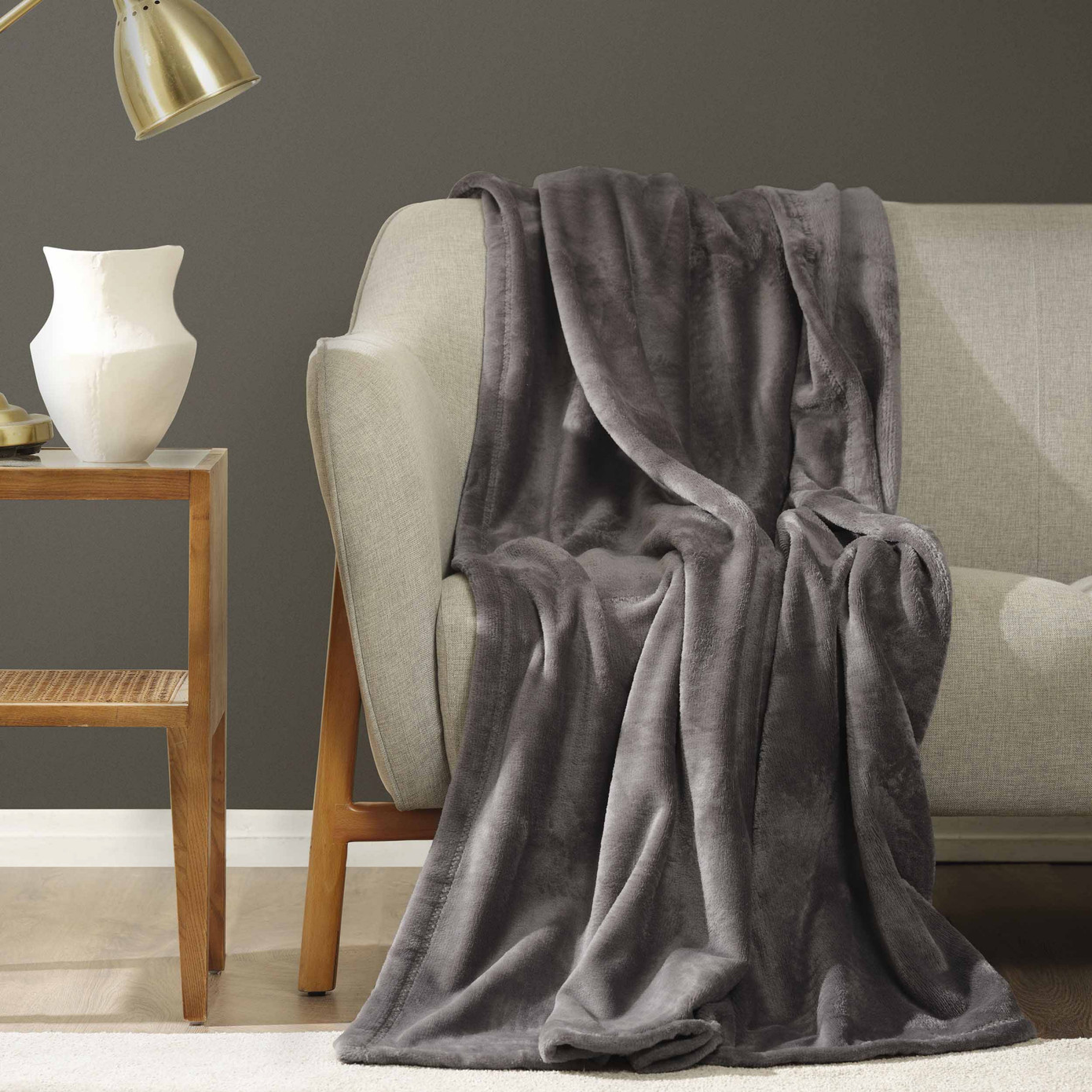 Karaca Home Fiona Gray Welsoft Tv Blanket