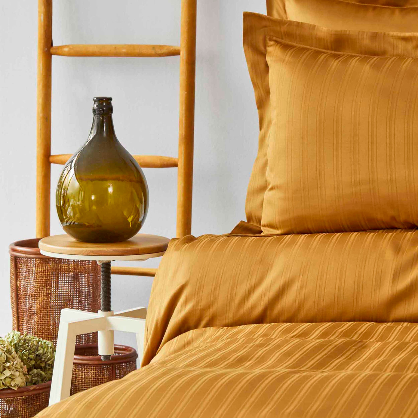 Karaca Home Charm Bold Mustard 100% Cotton Satin Single Duvet Cover Set