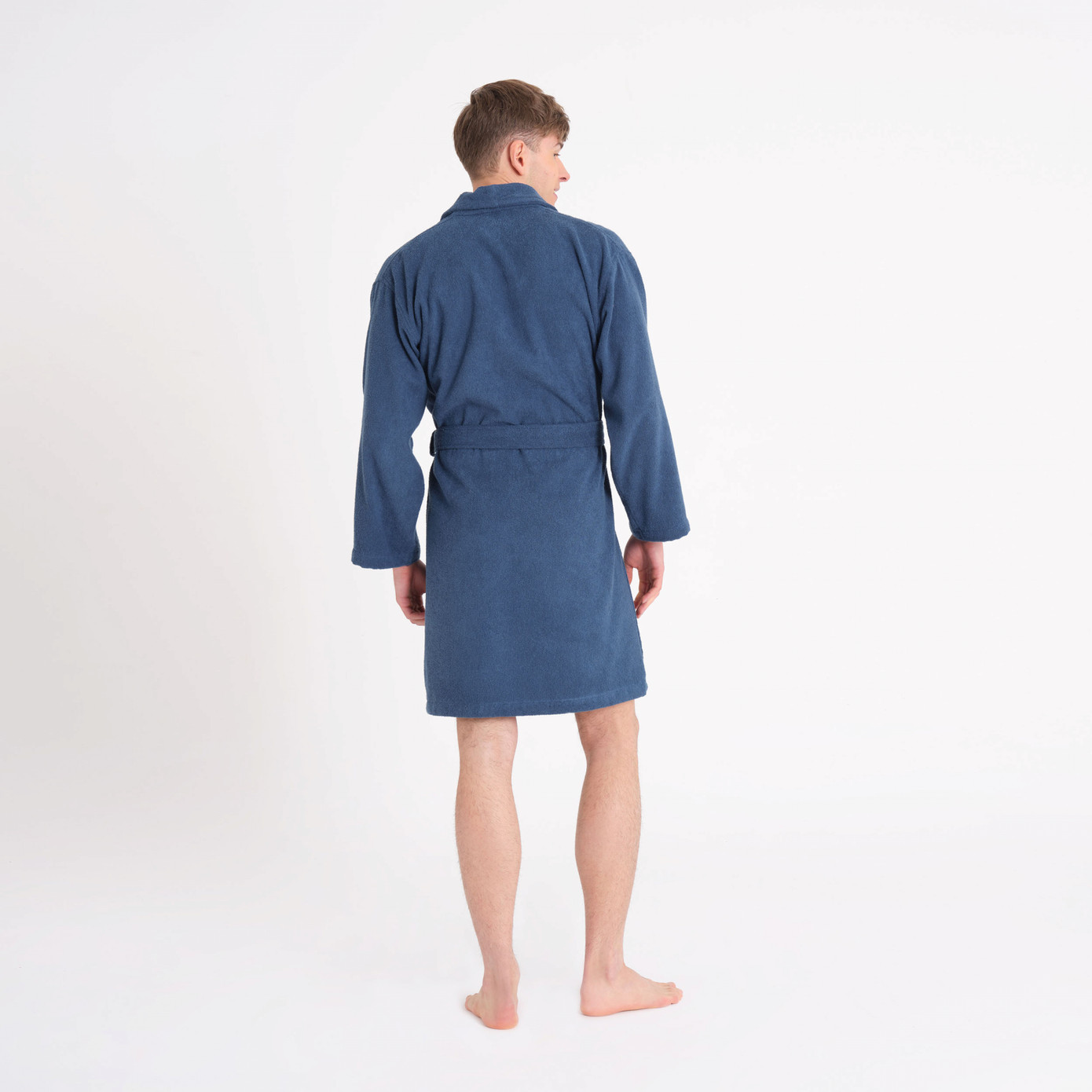 Karaca Home Barcelona Indigo Slim 100% Cotton Bathrobe L/XL