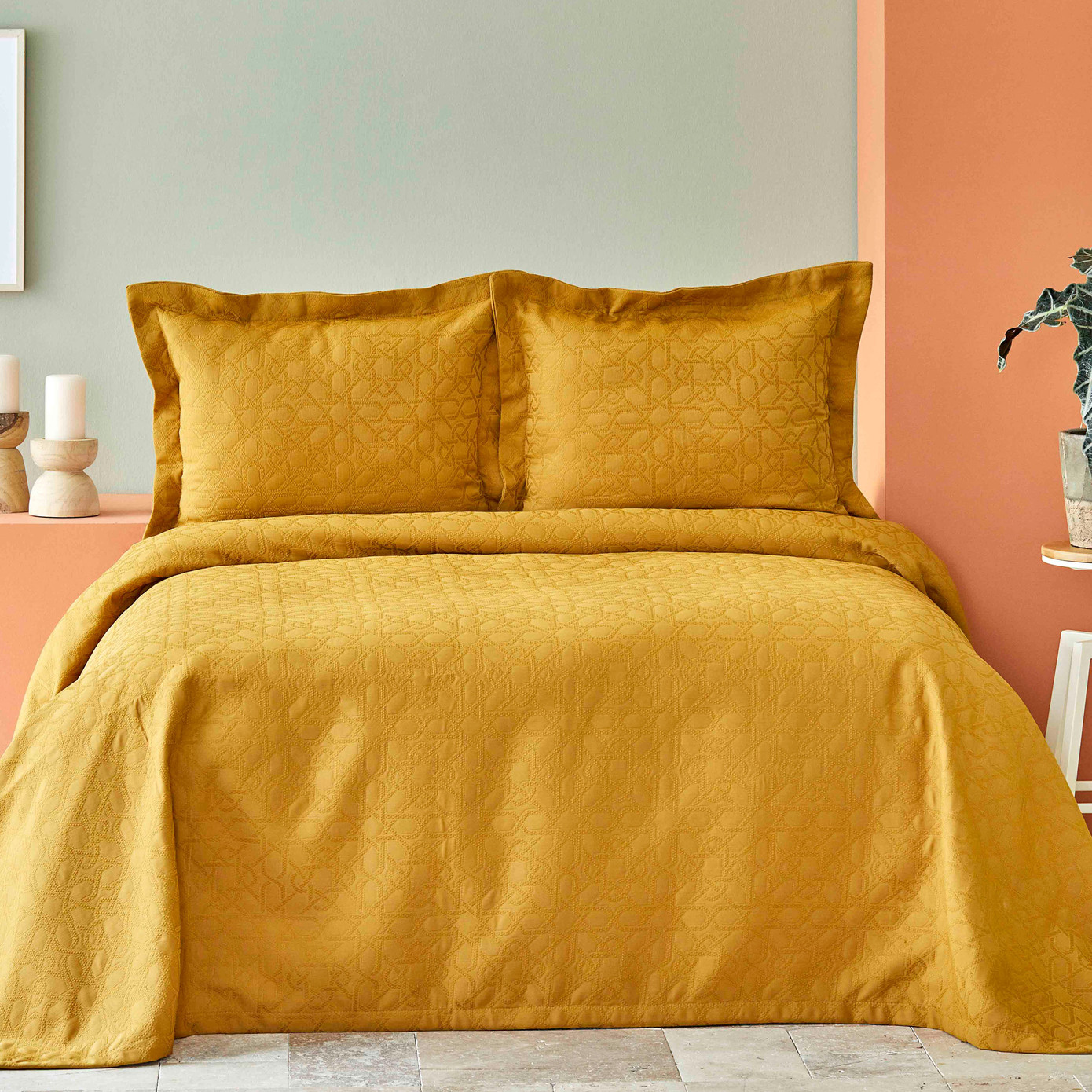 Karaca Home Back To Basic Mustard Single Bedspread