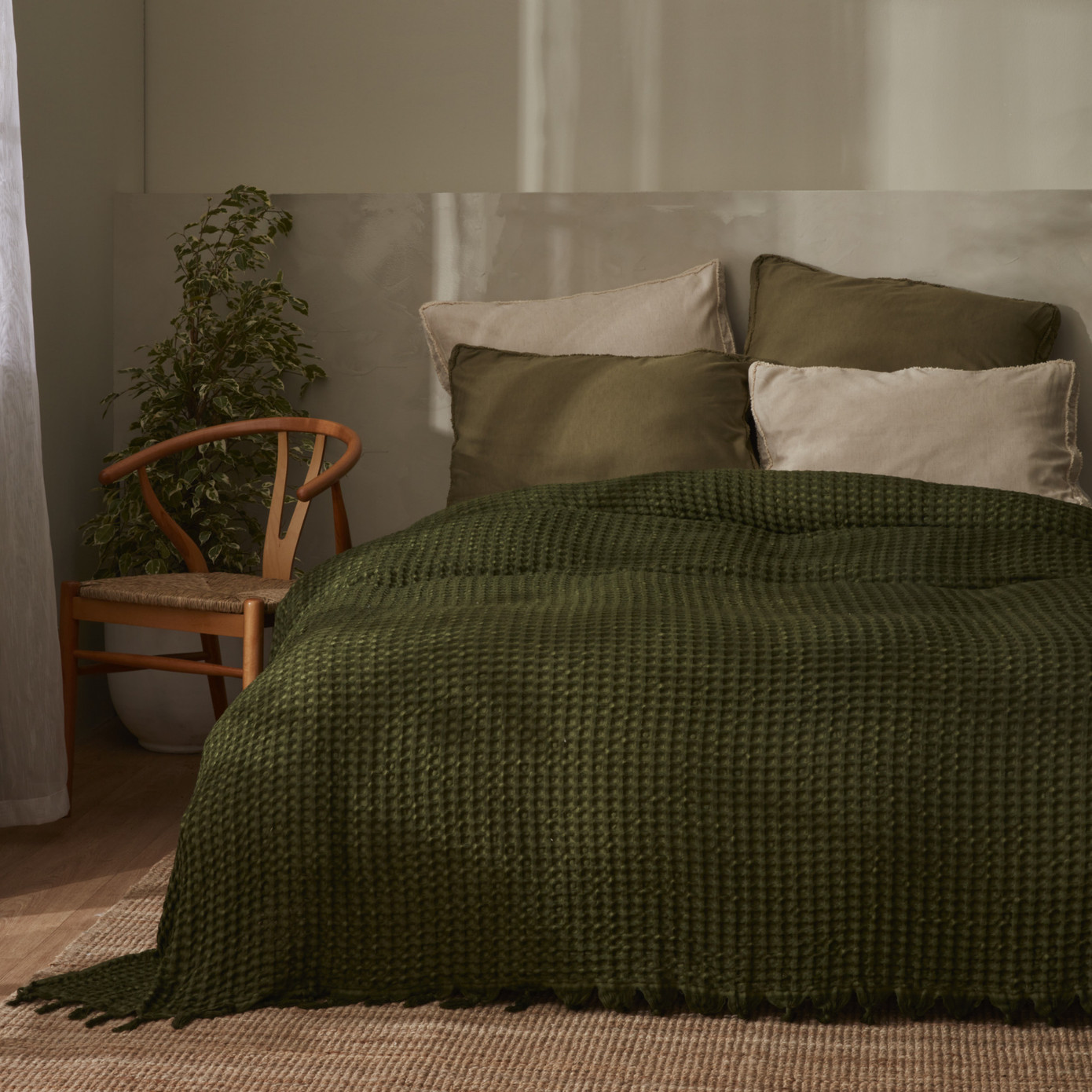 Karaca Home Casey Double Waffle Pike 200x230 Cm Green